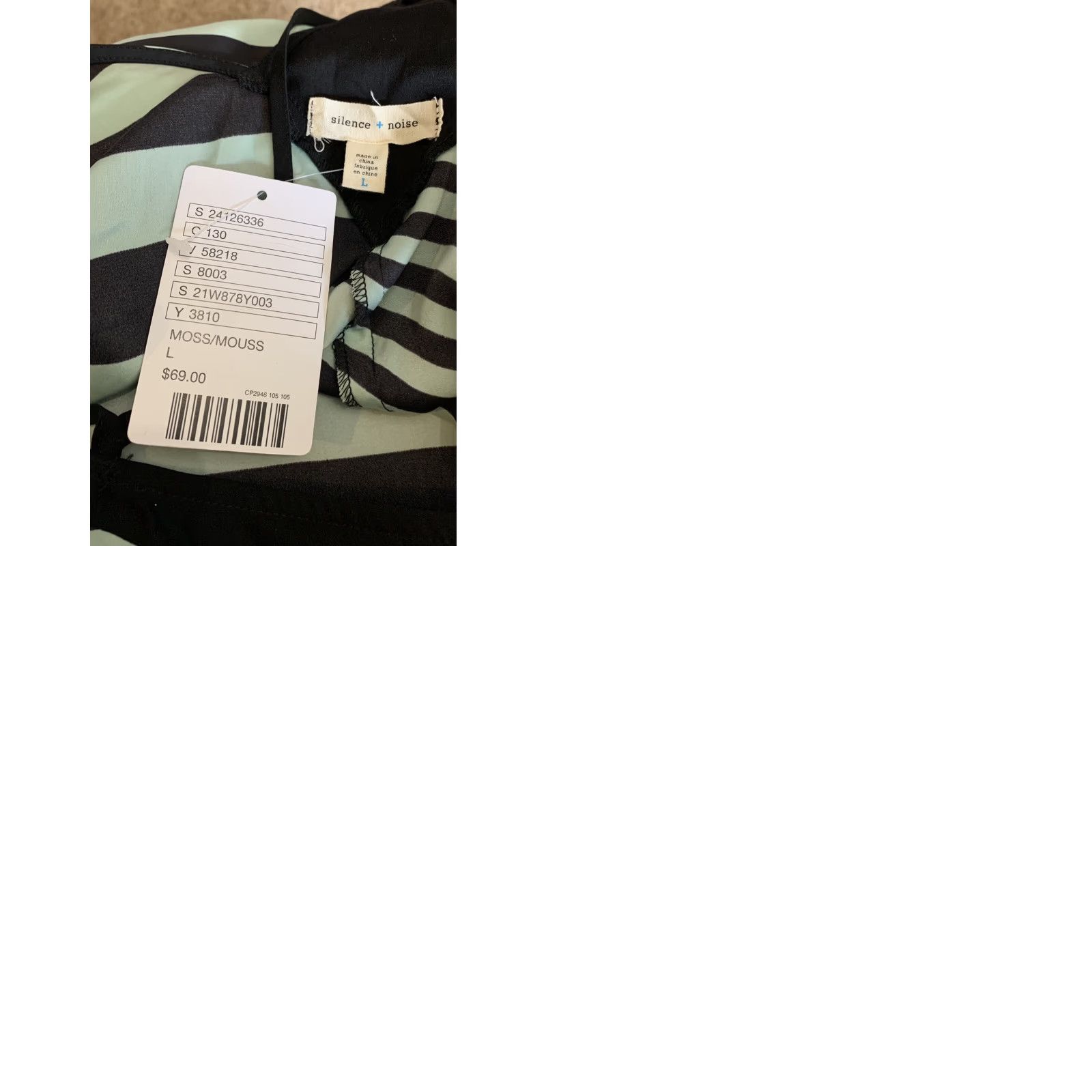 Urban Outfitters VINTAGE Large Silence + Noise Urban Outfitters Slip Dress Women's Stripe Moss Sheer Size L / US 10 / IT 46 - 9 Thumbnail