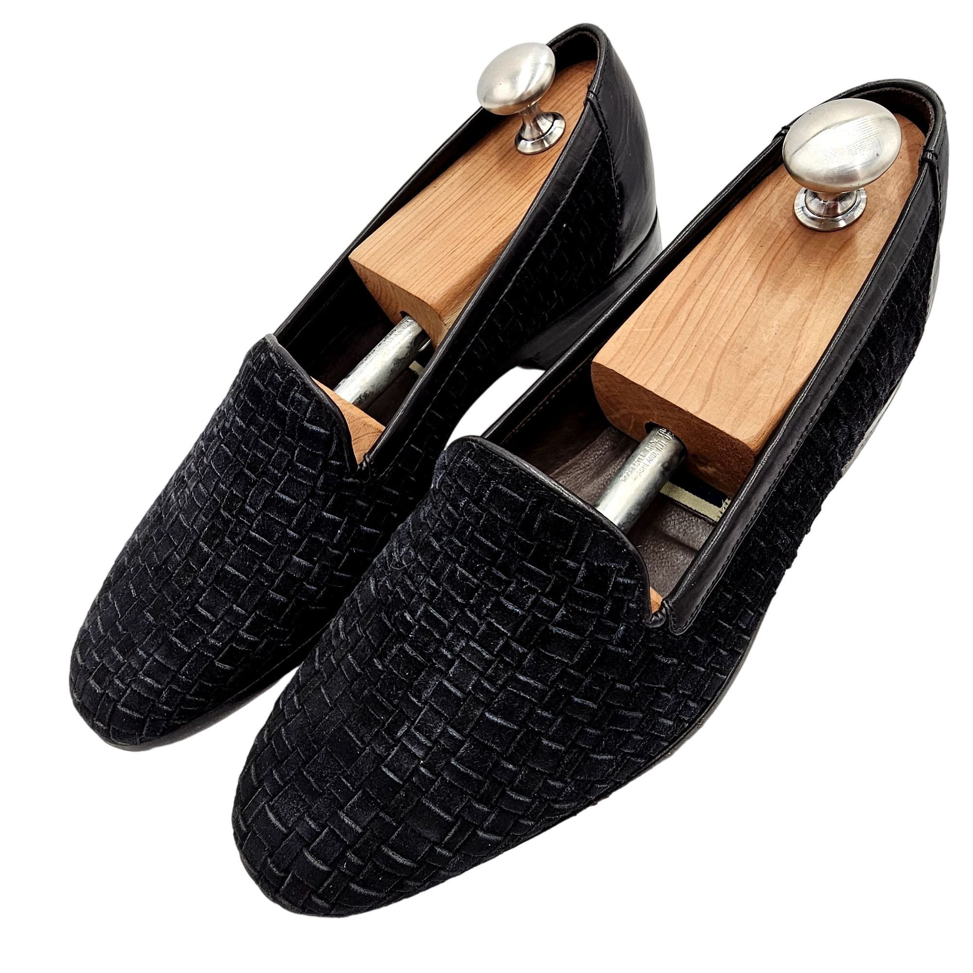 Bragano × Cole Haan Vintage Bragano Italy Woven Black Suede Dress Shoes Mens 7.5 Size US 7.5 / EU 40-41 - 10 Thumbnail
