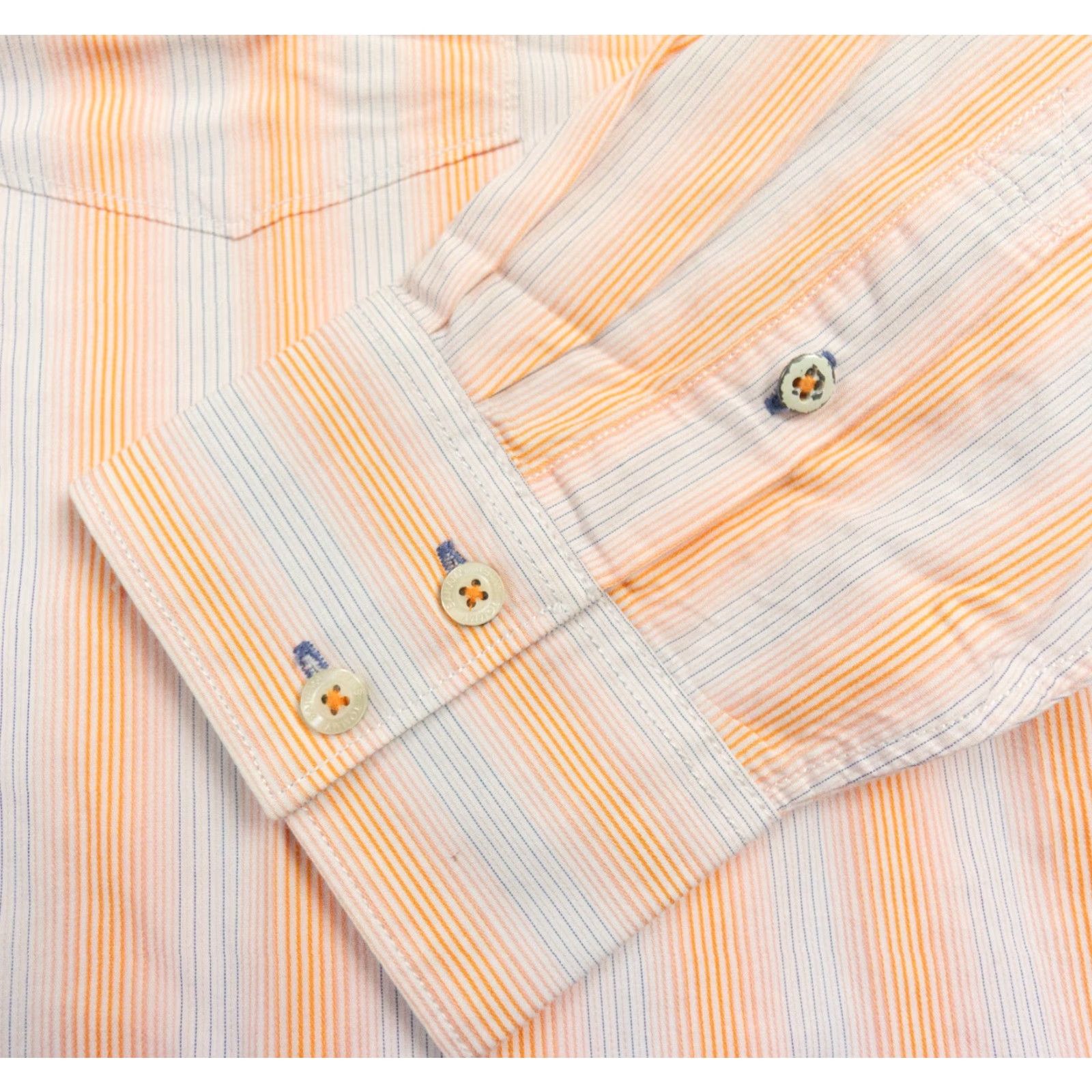 Tommy Bahama Tommy Bahama Jeans Shirt Men Large Orange Striped Long Sleeve Button-Up Cotton Casual Mens Size US L / EU 52-54 / 3 - 4 Thumbnail