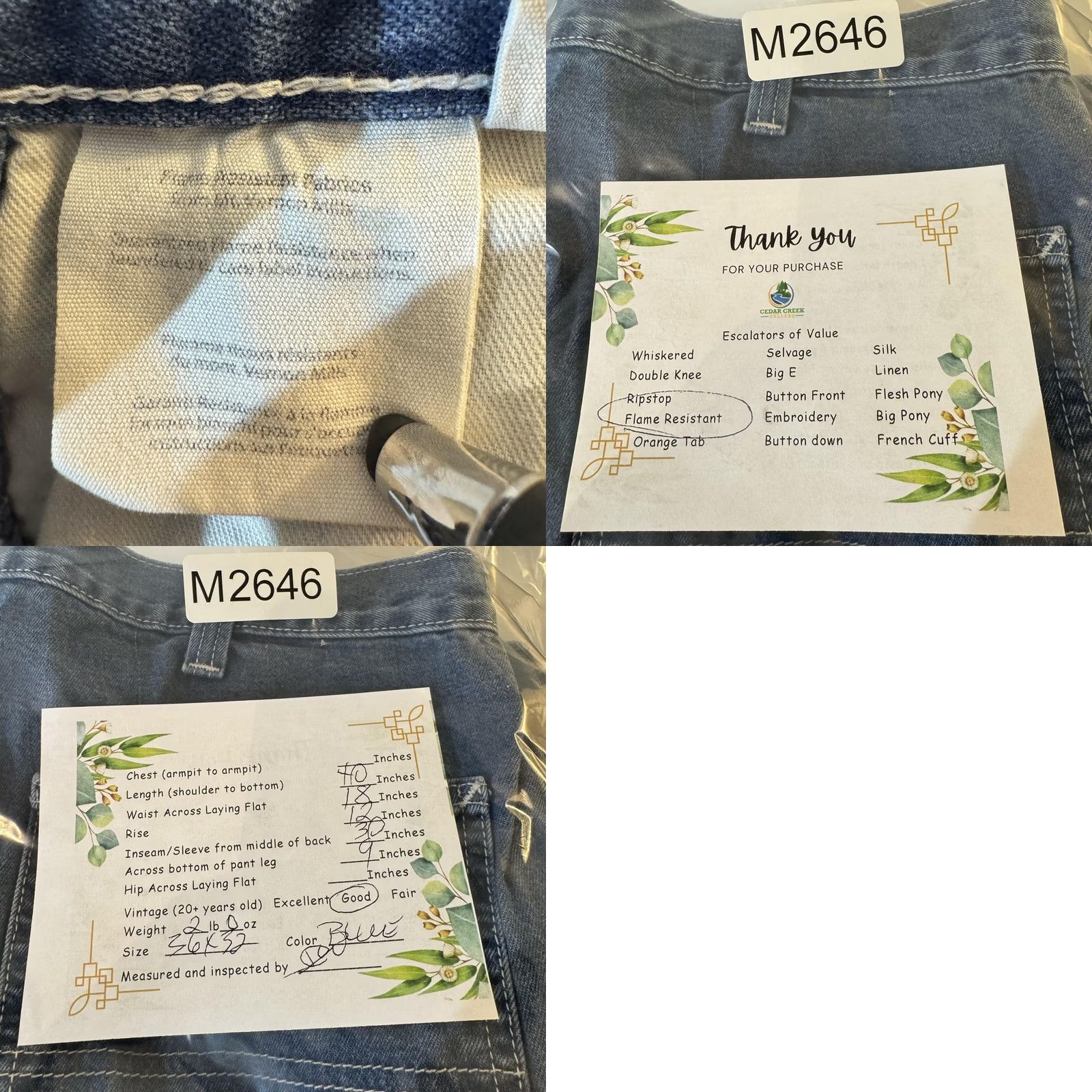 Carhartt VINTAGE Carhartt FR Jeans Mens 36x32 Arc Flash Workwear Denim Utility Pants 36x32 Mens Blue Denim Flame Resistant Size US 36 / EU 52 - 8 Thumbnail