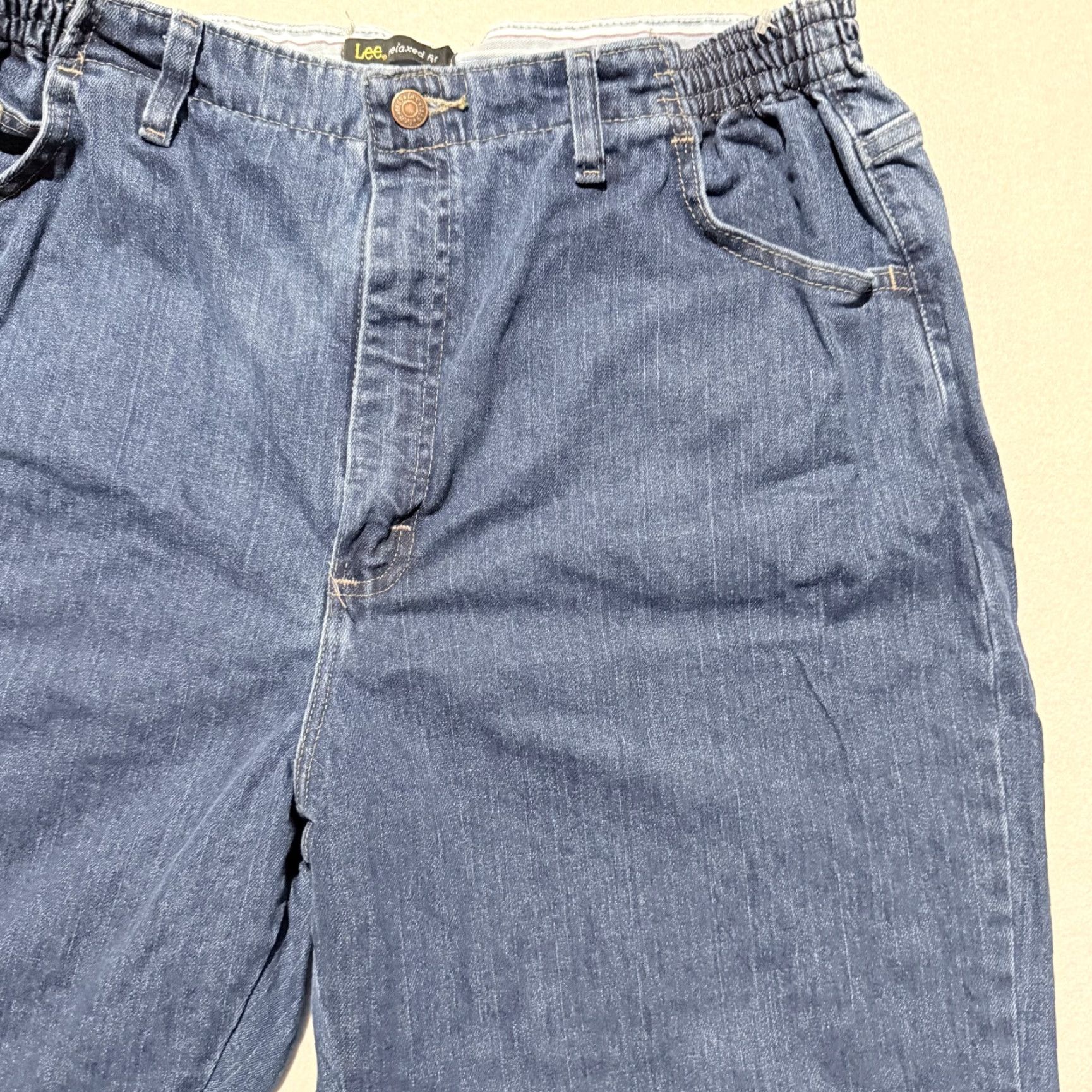 Lee Lee Jeans Pepperstone Denim Relaxed Tapered Jeans Women 18 Medium Pepperstone Blue 5-Pocket Elastic Waist Size 24" / US 00 / IT 34 - 3 Thumbnail