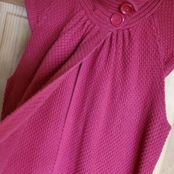 Vintage August Silk Sz. M Red Sweater Mock Neck Button Closure Vest Size M / US 6-8 / IT 42-44 - 3 Thumbnail