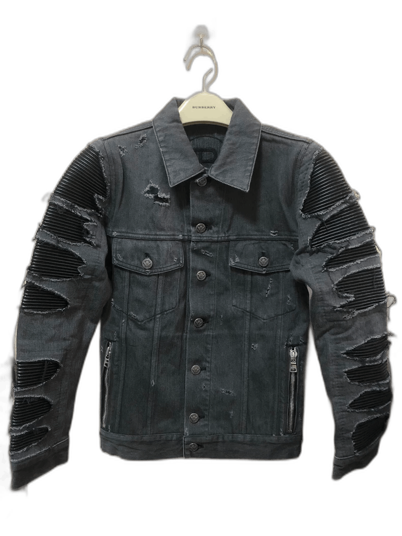 Balmain Balmain Black Denim Jacket with Distressed Details Size US L / EU 52-54 / 3 - 1 Thumbnail