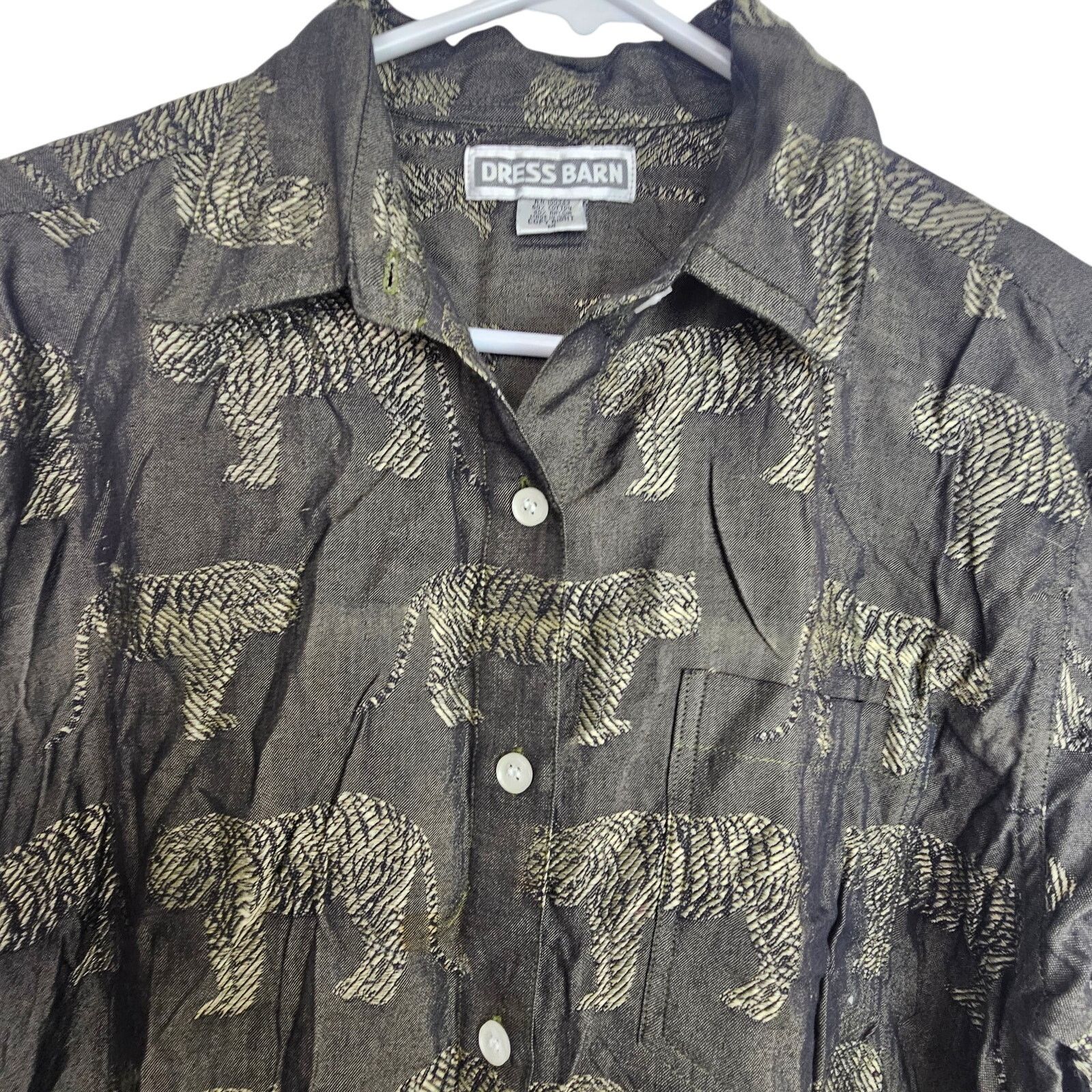 Vintage Vintage Dress Barn Tiger Print Button Shirt M Maximalist Size M / US 6-8 / IT 42-44 - 2 Thumbnail