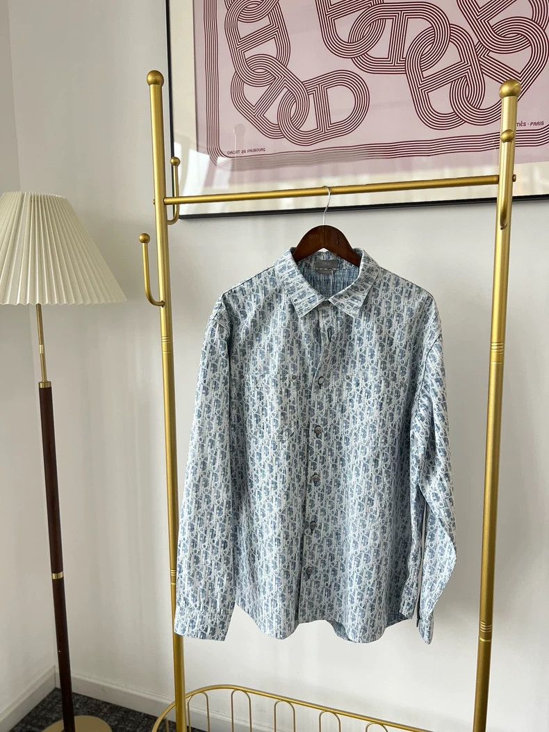 Dior Dior Light blue logo jacquad full printed cotton lapel sin Size US XS / EU 42 / 0 - 1 Thumbnail