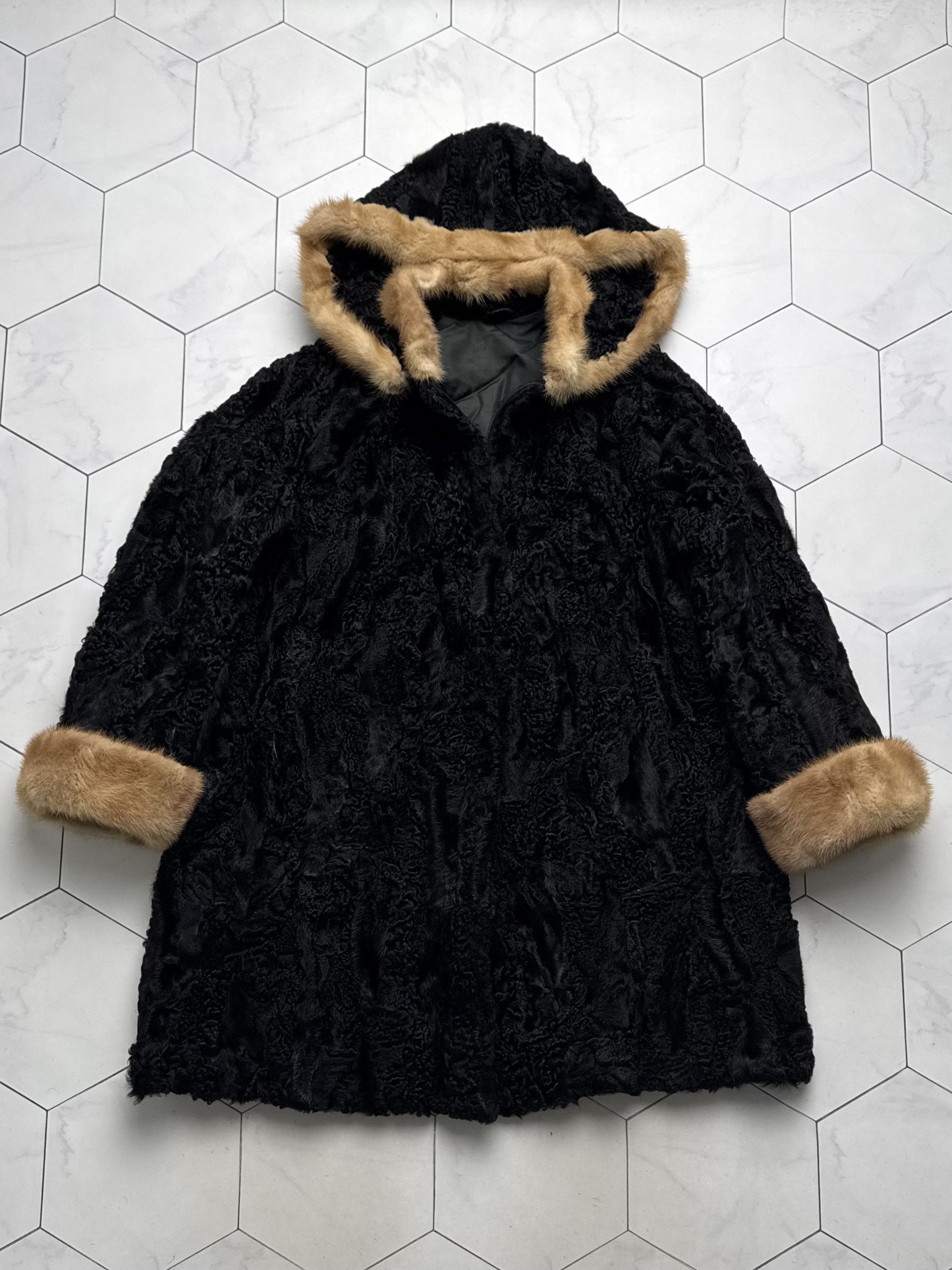 Vintage Vintage Real Fur Hooded Coat Size L / US 10 / IT 46 - 6 Thumbnail