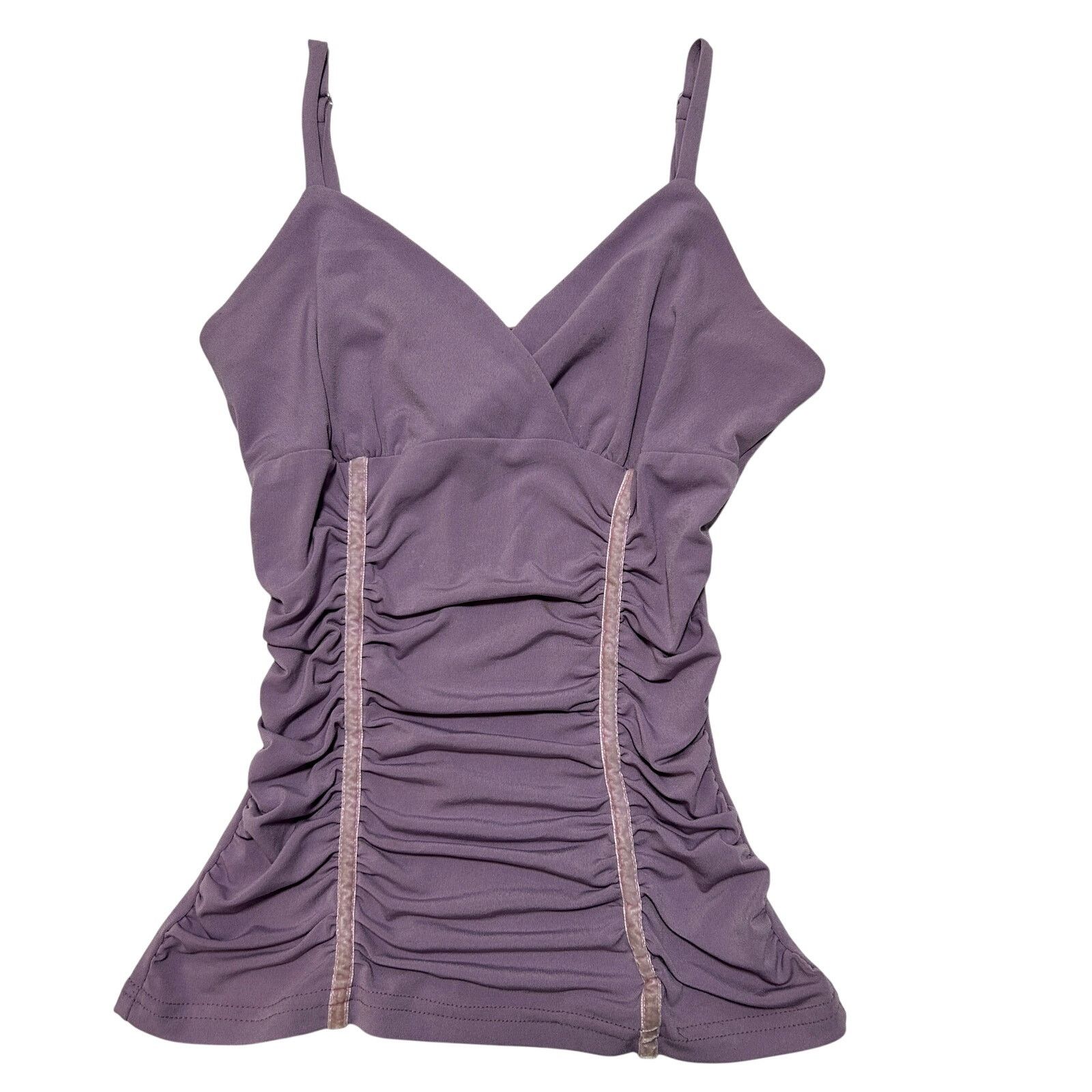 Other VTG Y2K 00's Purple Fitted Ruched Going Out Tank Top S Size S / US 4 / IT 40 - 1 Thumbnail