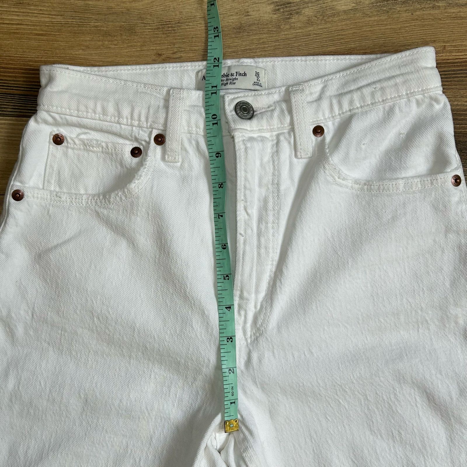 Abercrombie & Fitch Abercrombie & Fitch Jeans The Ankle Straight High Rise White Size 26" / US 2 / IT 38 - 9 Thumbnail