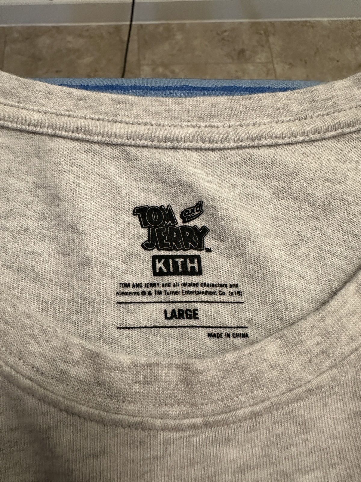Kith Kith X Tom & Jerry L/S Cheese Tee - Grey - Large - 9.5/10 Size US L / EU 52-54 / 3 - 8 Thumbnail