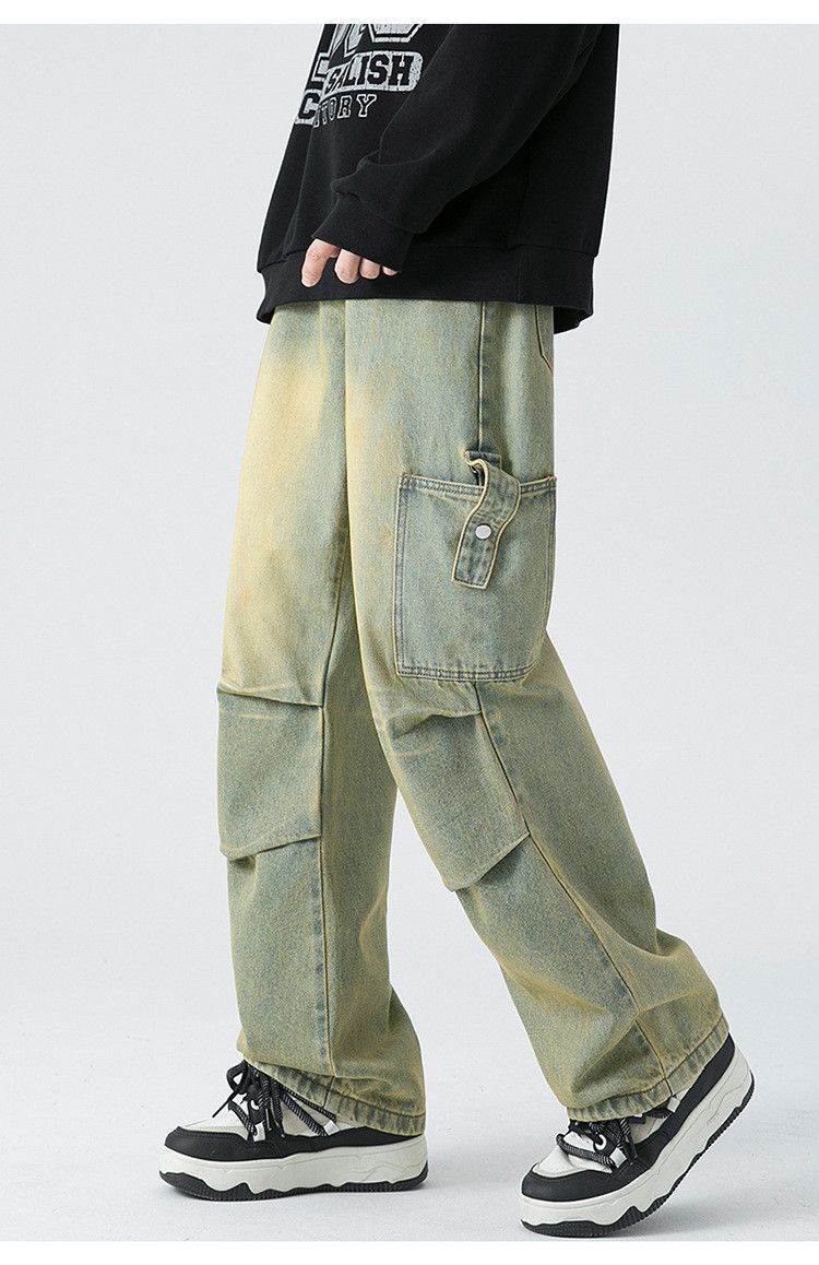 Japanese Brand × Jean Washed distressed vintage workwear straight-leg casual jeans Size US 32 / EU 48 - 1 Thumbnail
