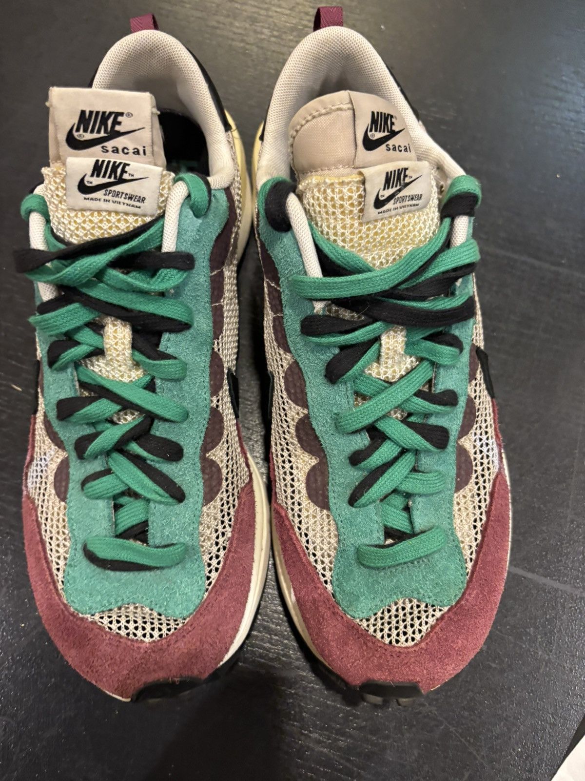 Nike × Sacai Nike Sacai Vaporwaffle ‘Villain Red Neptune Green’ Size US 11.5 / EU 44-45 - 4 Thumbnail