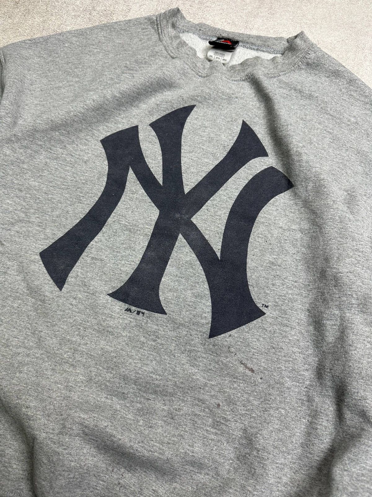 New York Yankees Vintage NY New York Yankees Majestic Boxy Sweatshirt Retro Size US XXL / EU 58 / 5 - 3 Thumbnail