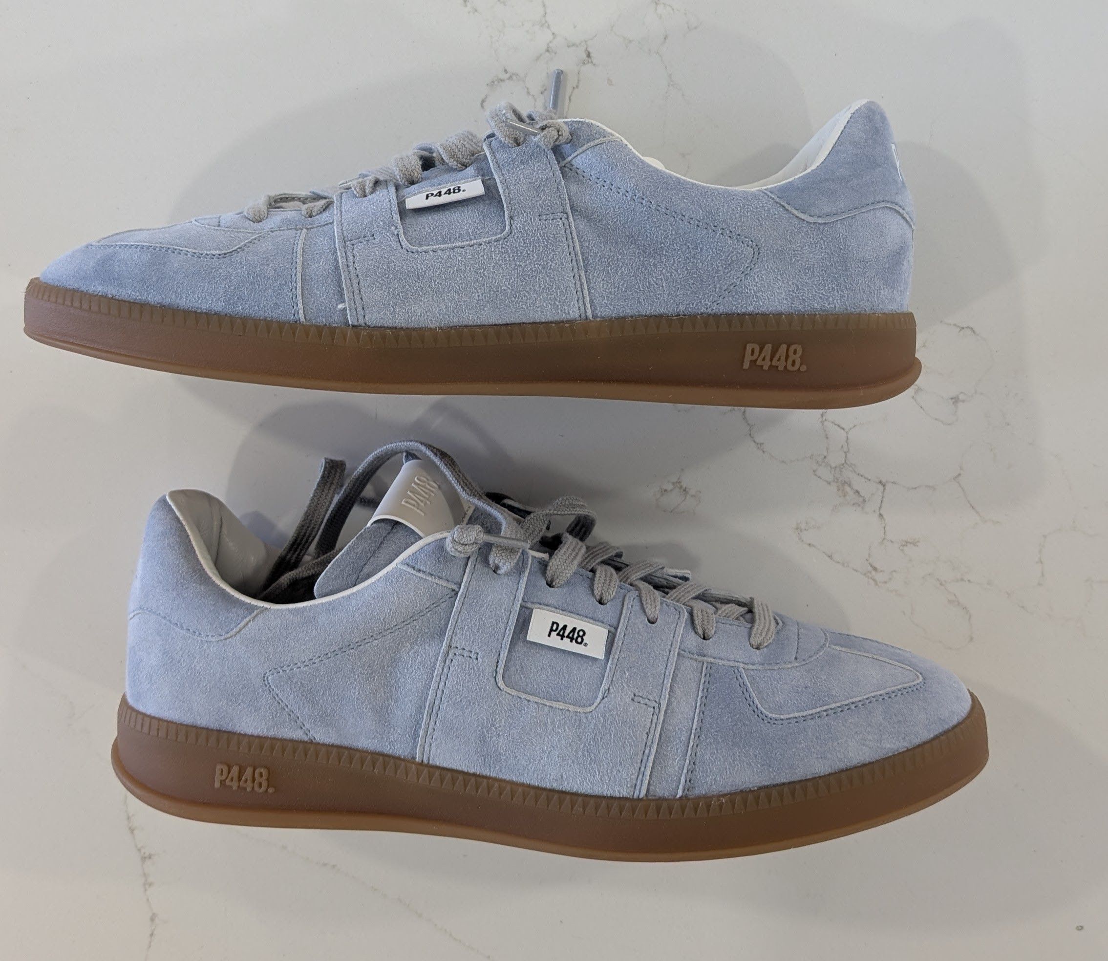 P448 P448 Monza Sea Light Blue Suede Sneakers EU 43 US 10 Low Top Size US 10 / EU 43 - 1 Thumbnail