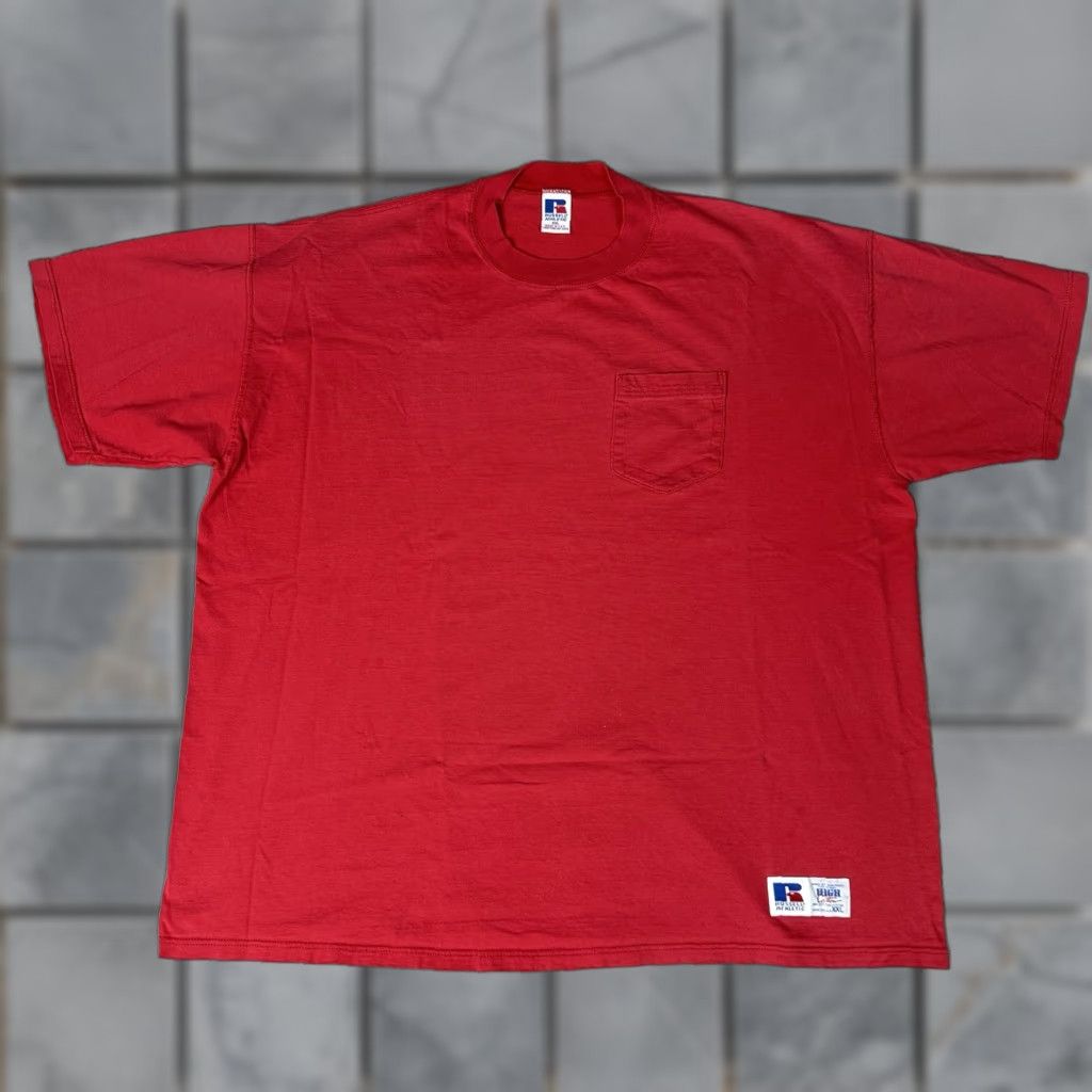 Russell Athletic VINTAGE Russell Athletic T Shirt Adult 2XL Red Logo 90s USA Cotton Shirt Mens Size US XXL / EU 58 / 5 - 1 Thumbnail