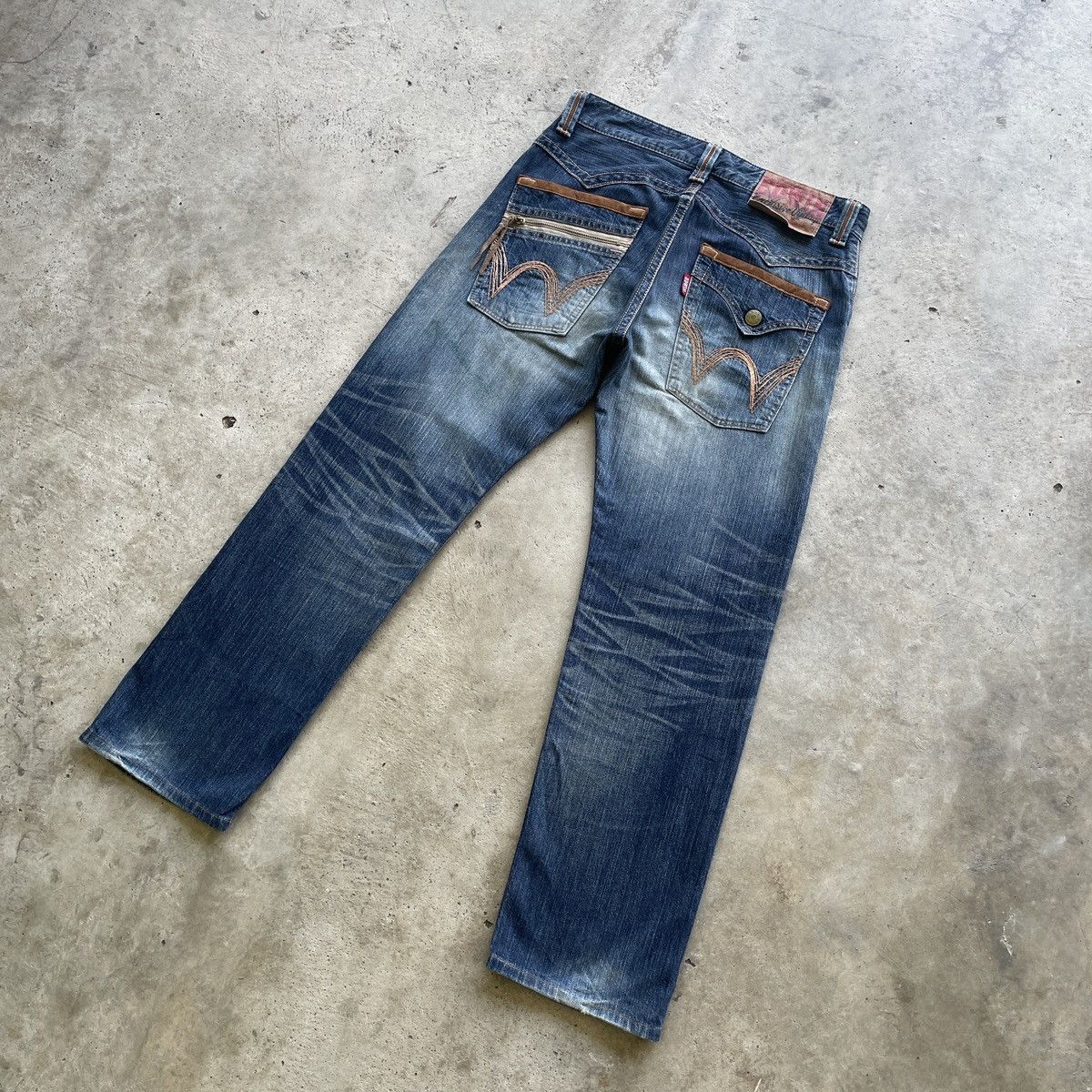 Edwin × Japanese Brand × Jean W33 Vintage Edwin Distressed Denim Faded Jeans Pants Size US 33 - 12 Thumbnail