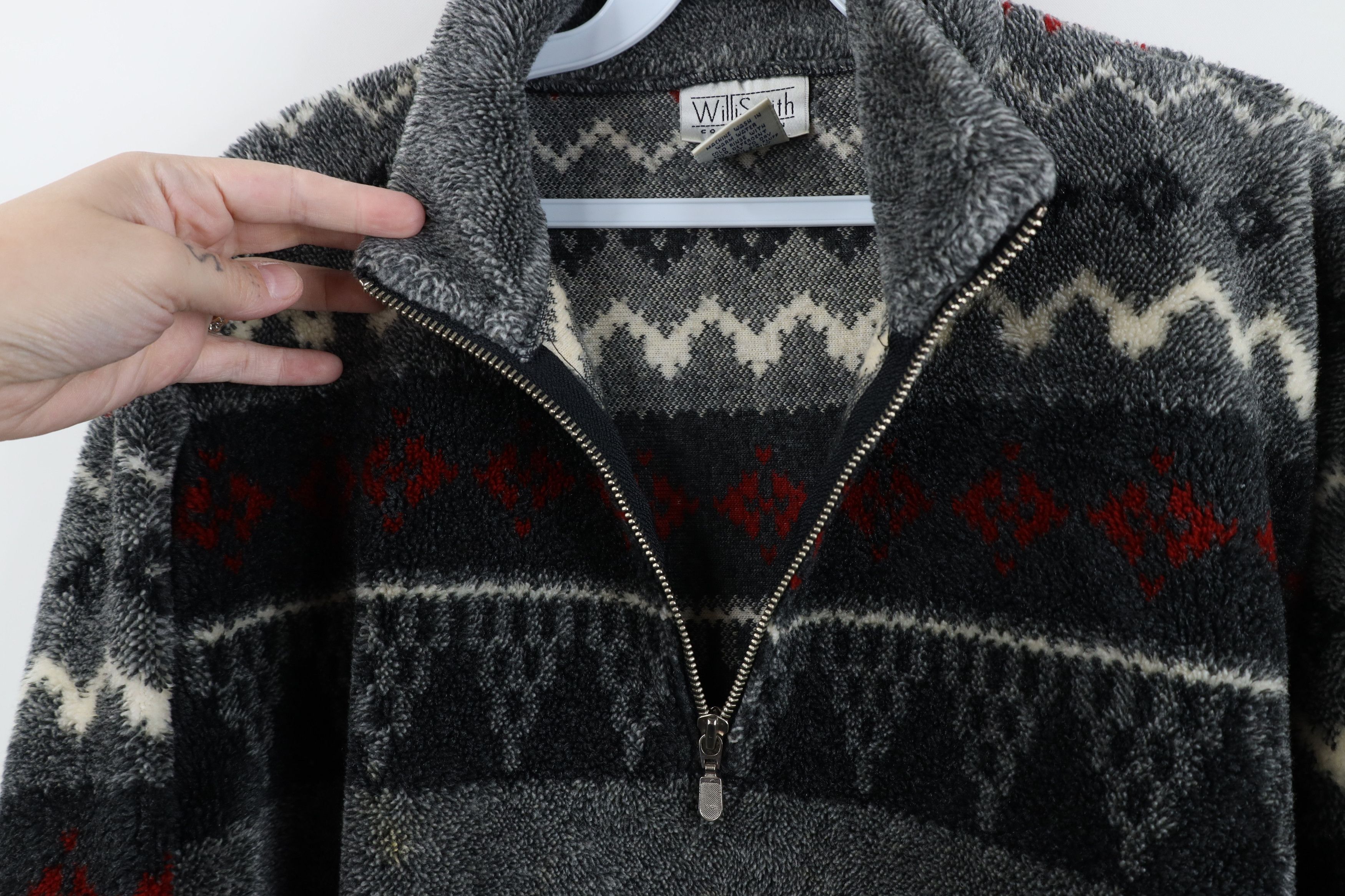 Vintage Vintage 90s Streetwear Fleece Fair Isle Half Zip Sweater Size L / US 10 / IT 46 - 7 Thumbnail