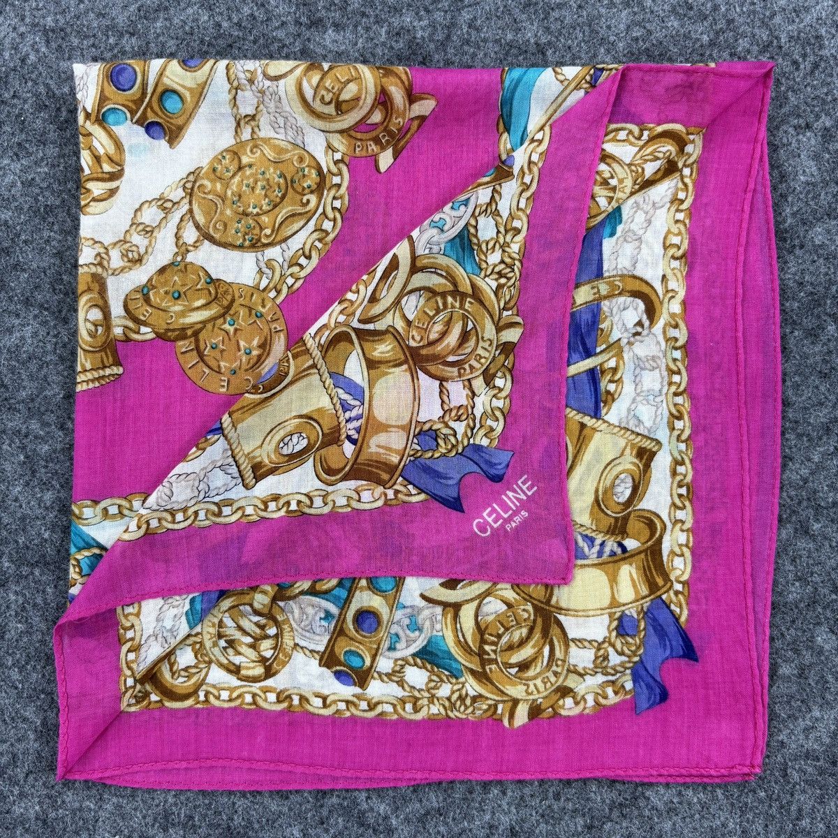 Vintage Celine Handkerchief # E060 # Bandana # Neckerchief Size ONE SIZE - 1 Thumbnail