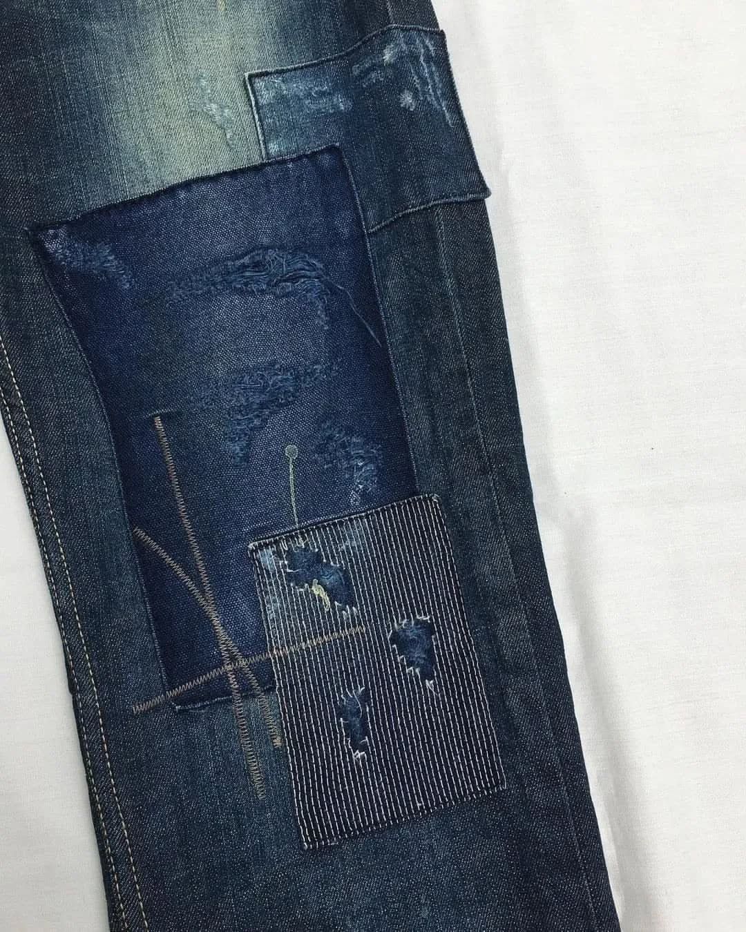 BUCKAROO Patch work denim indigo pattern sashiko japan Size US 30 / EU 46 - 2 Thumbnail