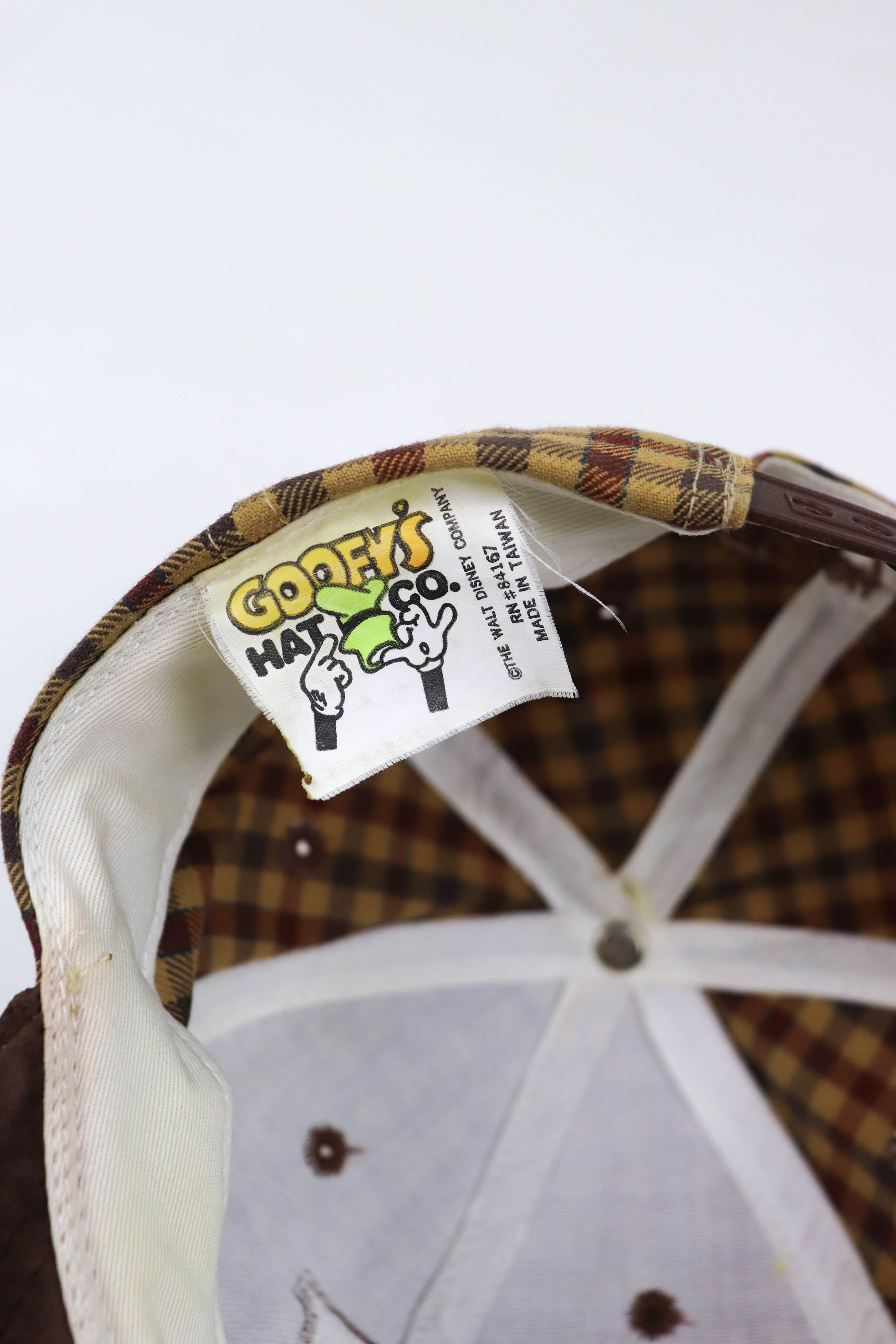 Mickey Mouse 90s Vintage Mickey Mouse GOOFY’S HAT Beige/Brown Plaid Cap Size ONE SIZE - 11 Thumbnail