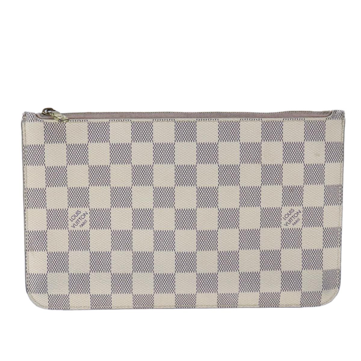 Louis Vuitton Neverfull Pouch White Canvas Clutch Bag (Pre-Owned) Size ONE SIZE - 1 Thumbnail