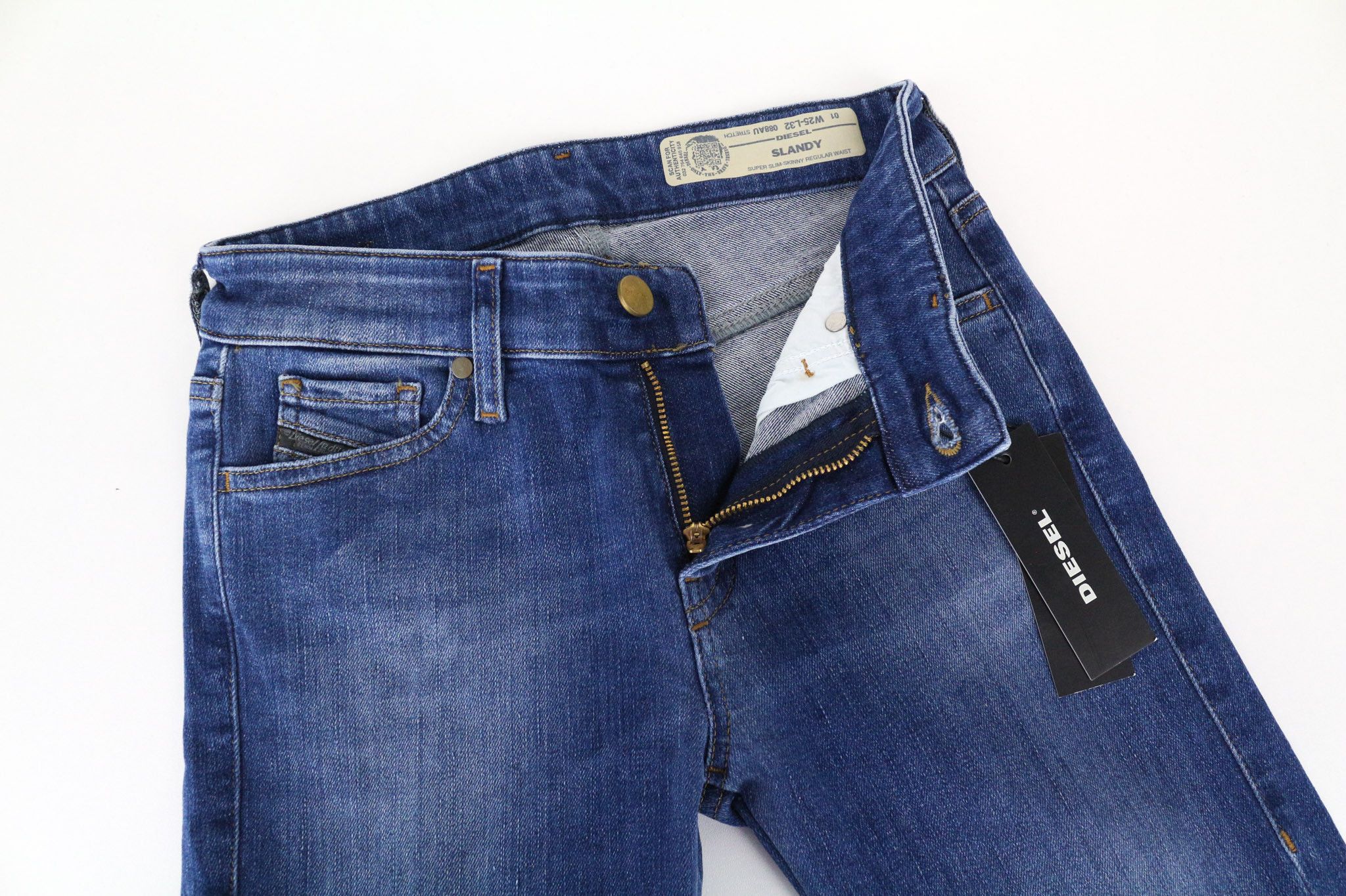 Diesel SLANDY 088AU W25/L32 Blue Stretch Skinny Jeans 69895 Size 25" / US 0 / IT 36 - 5 Thumbnail