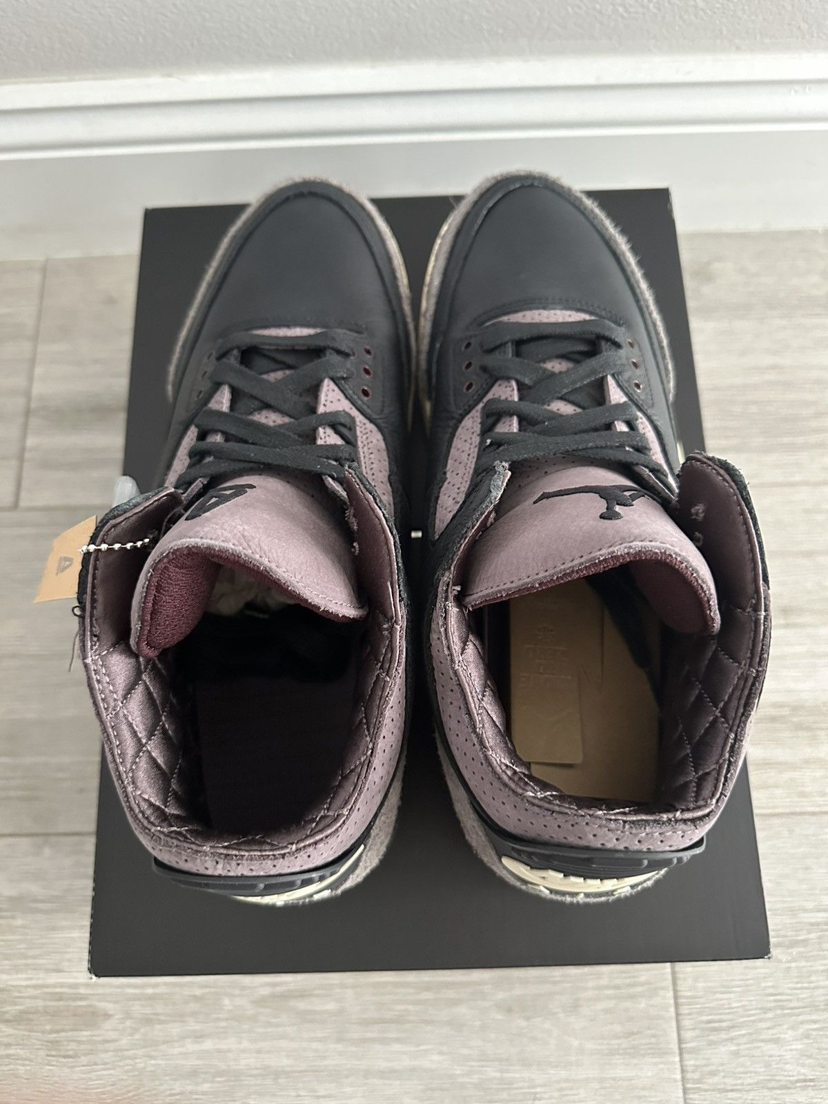 A Ma Maniere × Jordan Brand A Ma Maniere Jordan 3 Black Pewter Violet Ore Sz 13.5 W 12 M Size US 12 / EU 45 - 5 Thumbnail