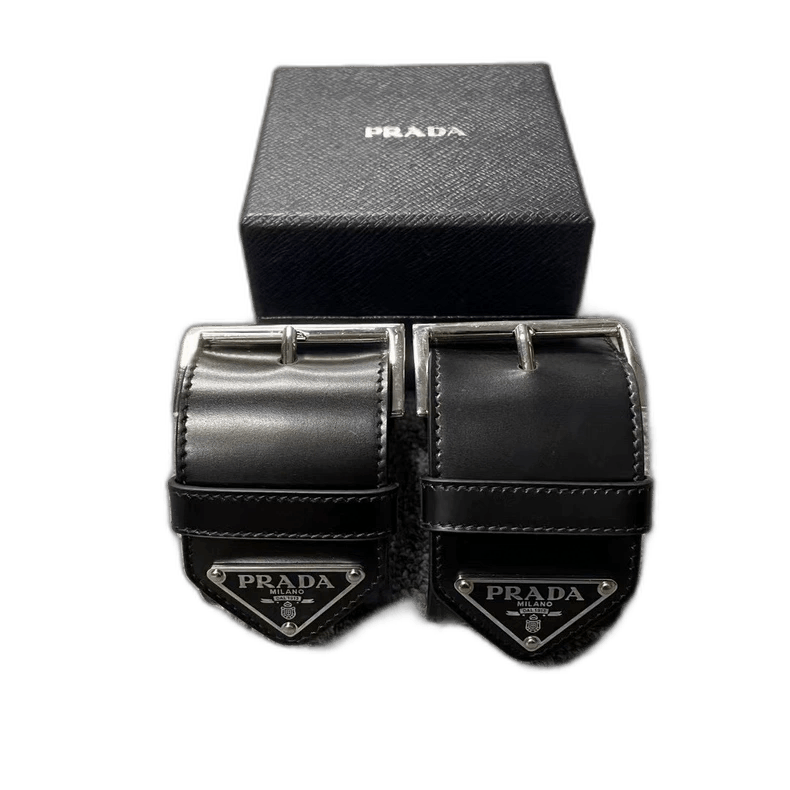 Prada Prada Black Triangle Logo Belts With Box Size ONE SIZE - 1 Thumbnail