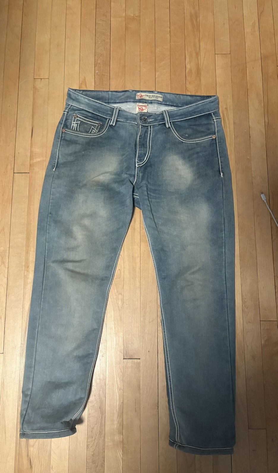 True Religion Made in USA Vintage Light Blue True Religion Size US 34 / EU 50 - 1 Thumbnail
