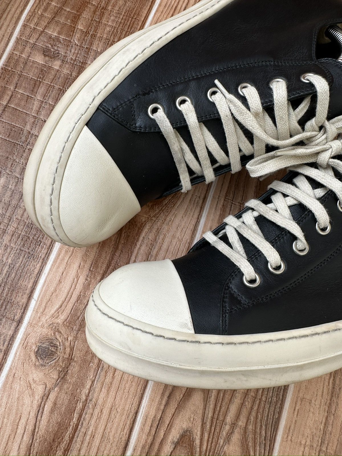 Rick Owens S/S 17 Black Milk Mainline Ramones Sneaks Size US 7 / EU 40 - 14 Thumbnail