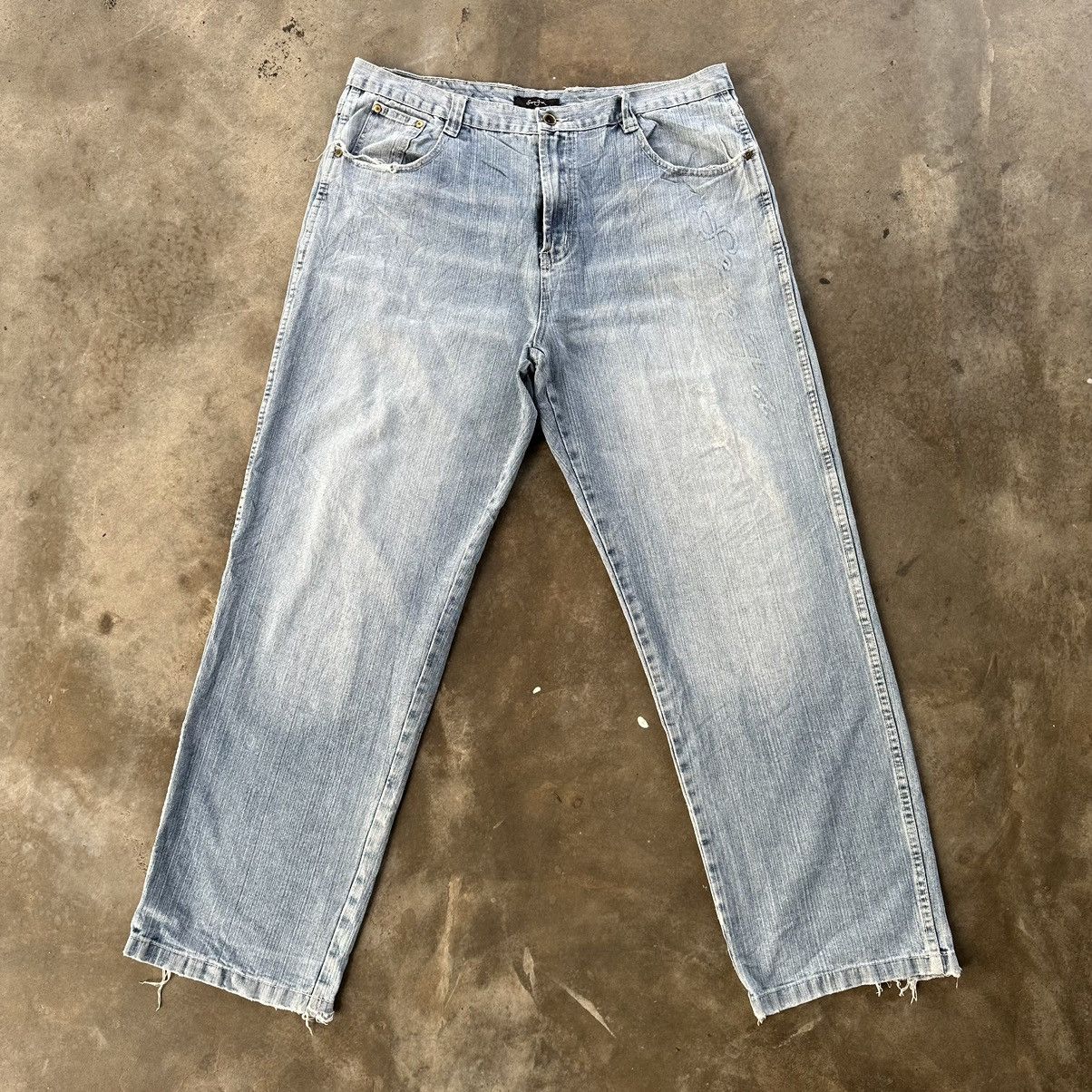Japanese Brand Vintage Sean John Lightwash Faded Jean Distressed Denim Pant Size US 39 - 1 Thumbnail