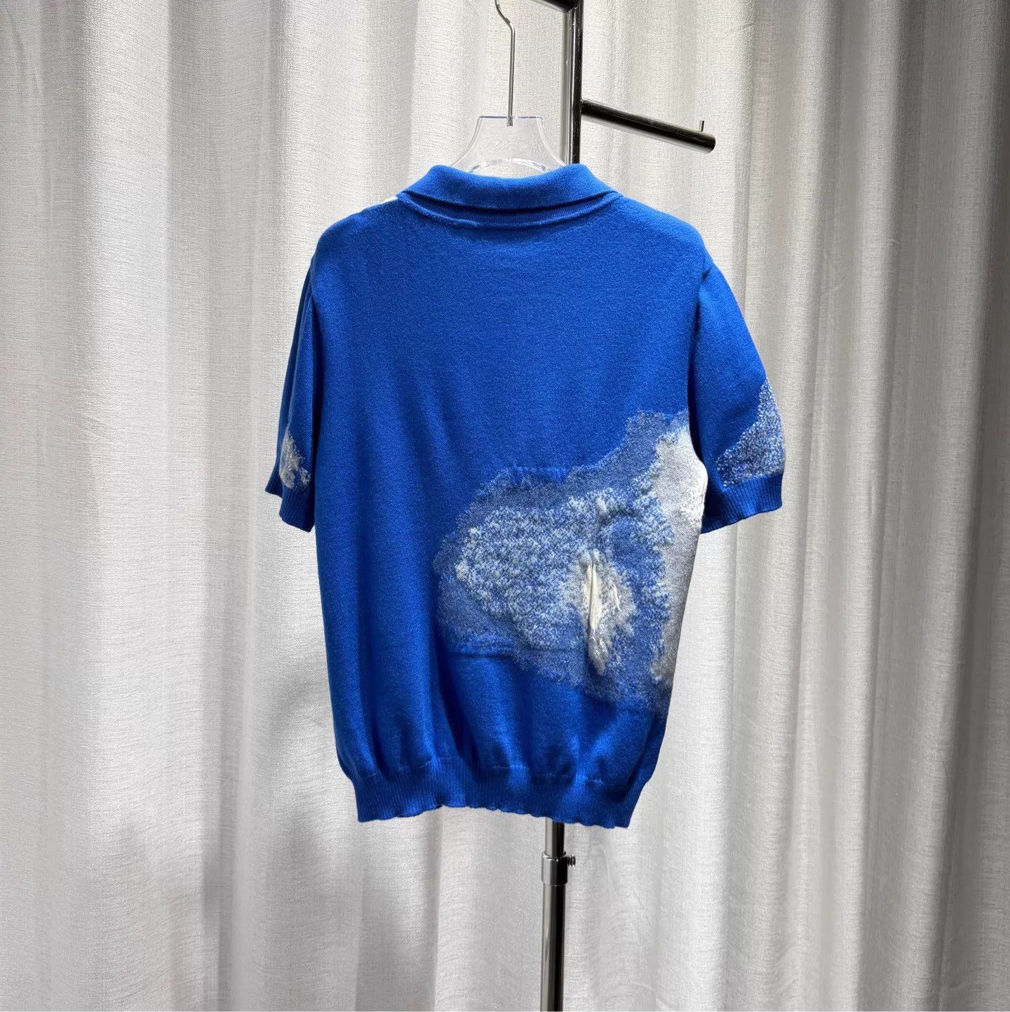 Louis Vuitton LV Blue Embroidered Logo Half-Zip Knit Short Polo XL Size US XL / EU 56 / 4 - 2 Thumbnail