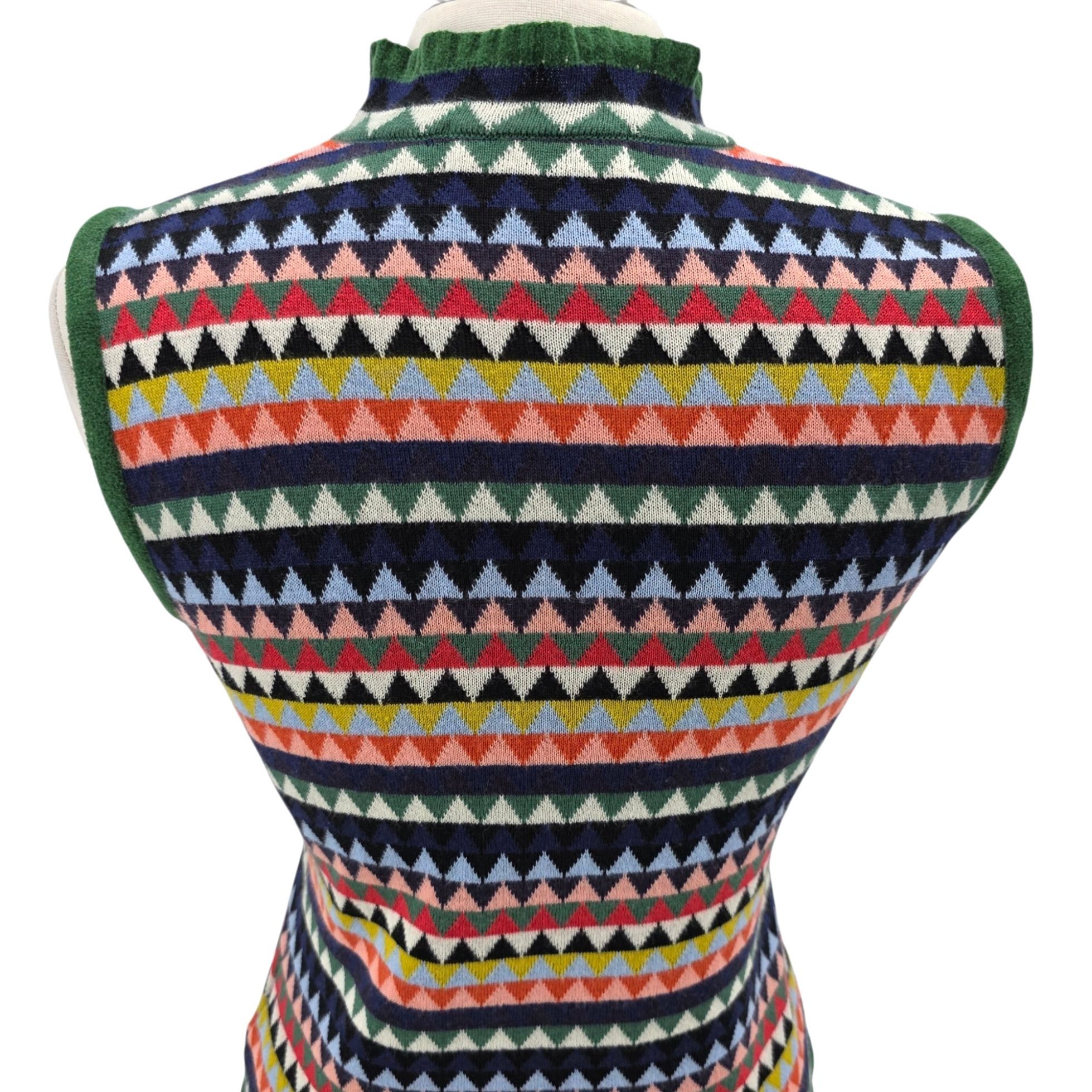 Anthropologie Aldomartins Womens Medium Sweater Tank Wool Blend Triangular Size M / US 6-8 / IT 42-44 - 5 Thumbnail