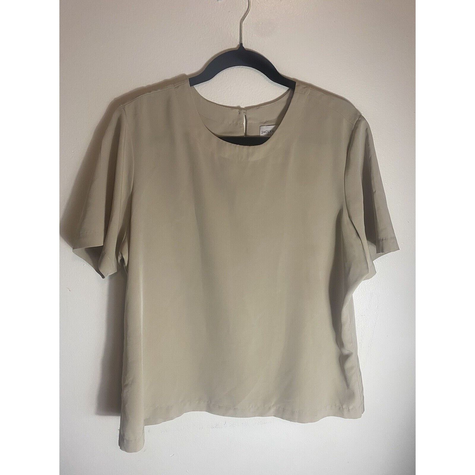 & Other Stories Vintage Jaclyn Smith Silk Blouse - Nude, Sz L, Short Sleeve Size L / US 10 / IT 46 - 8 Thumbnail