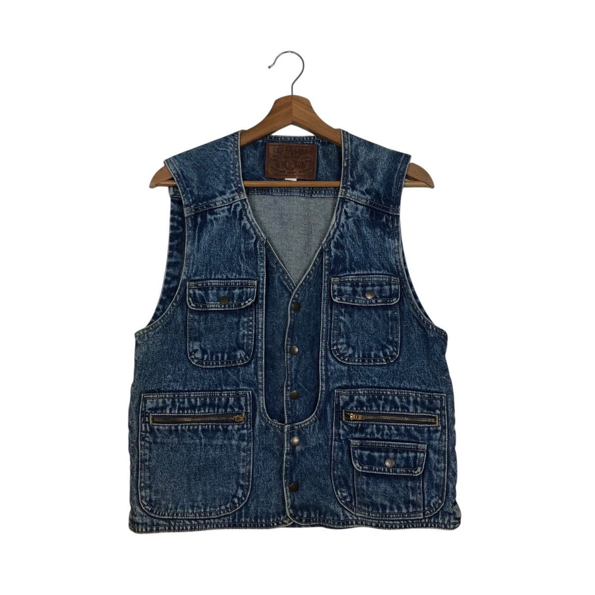 Japanese Brand 📌Vintage Denim Trucker Jacket Tank Top Blue Chaser Size US M / EU 48-50 / 2 - 2 Thumbnail