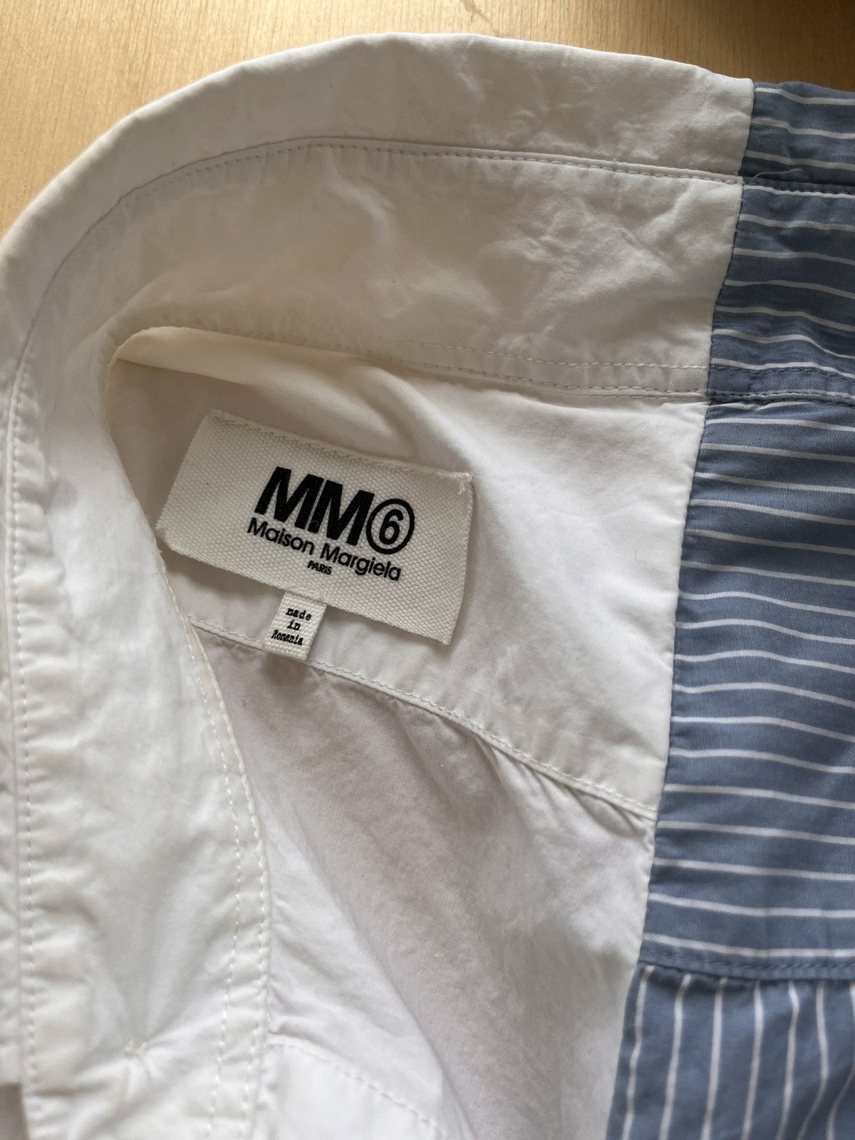 MM6 White/blue striped dress shirt Size S / US 4 / IT 40 - 4 Thumbnail