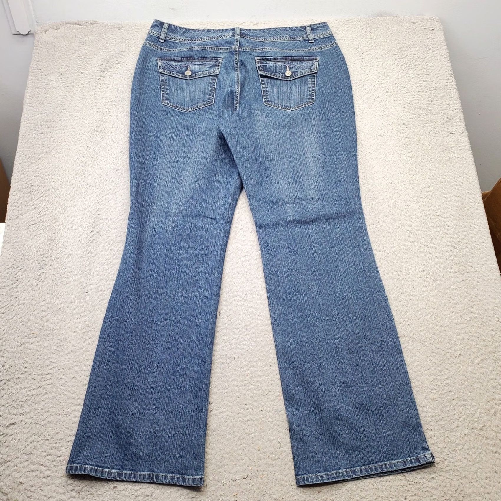 Vintage Sonoma Jeans Womens 16 Blue Denim Bootcut Modern Regular Stretch Low Rise Outdoor Jeans Size 38" / US 16 / IT 52 - 2 Thumbnail