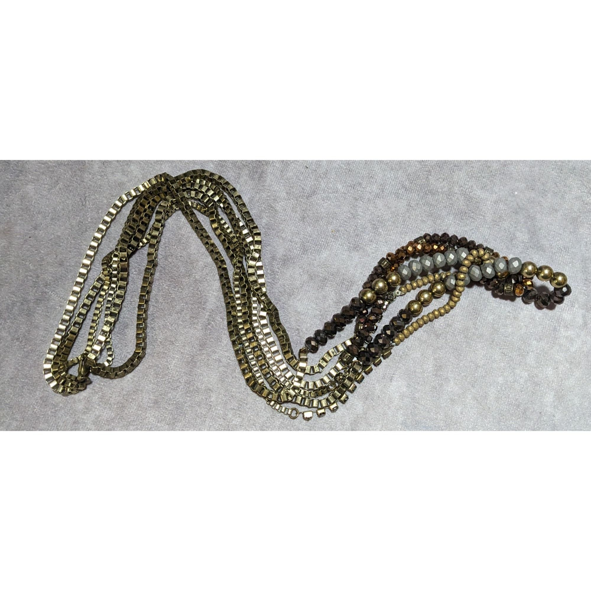 Other Multilayer Glam Box Link Beaded Statement Necklace Size ONE SIZE - 14 Thumbnail
