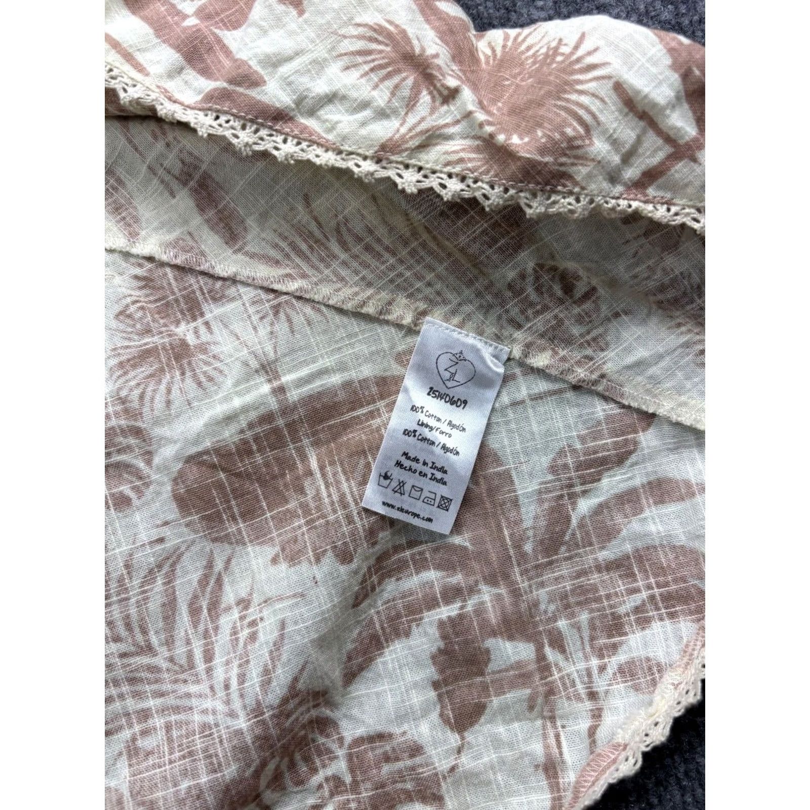 Vintage Z&L Europe Dress Women's Large Beige Floral Cut Out Flowy Boho 3/4 Sleeve Size L / US 10 / IT 46 - 5 Thumbnail