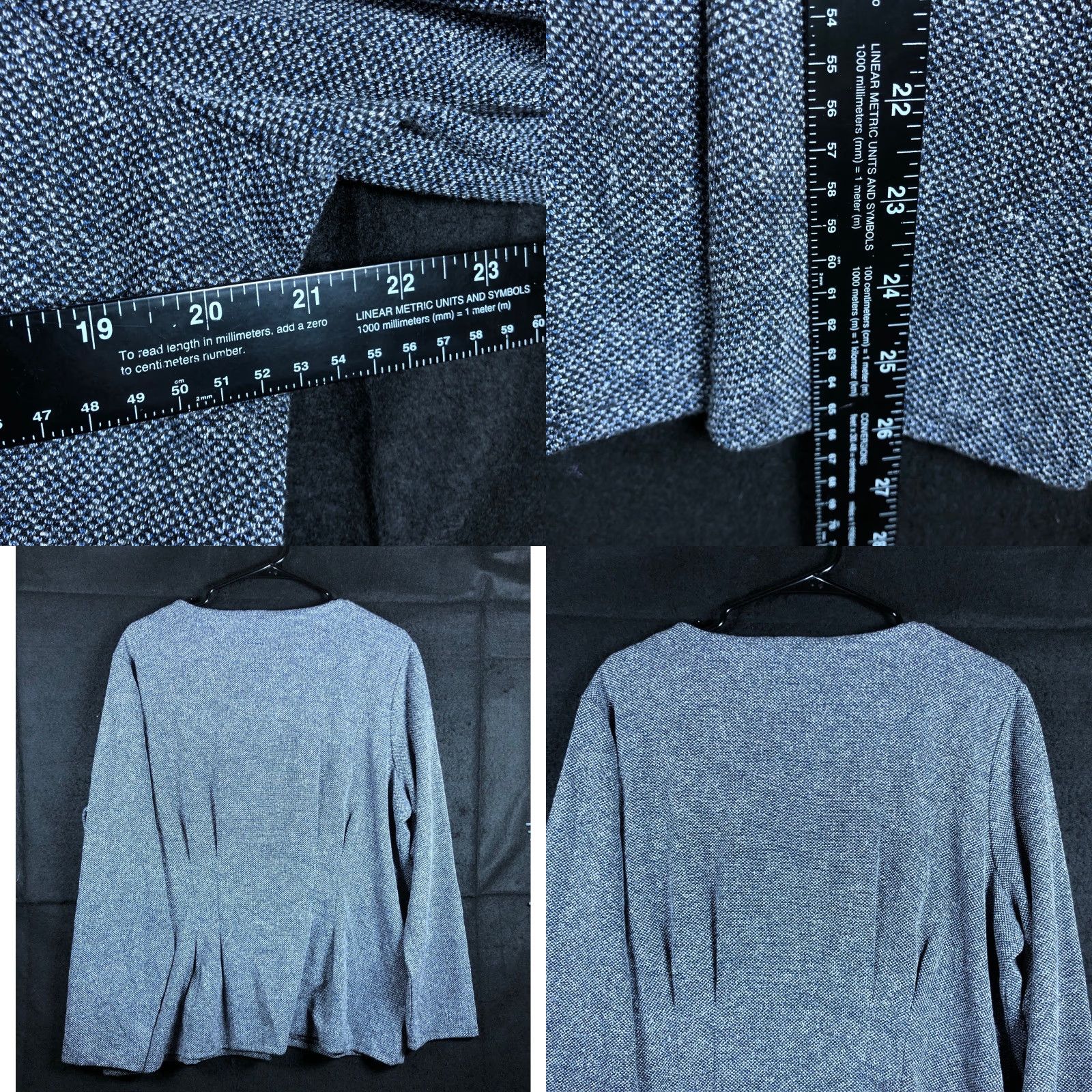 Banana Republic Banana Republic Womens Top Black White Textured Peplum Long Sleeve Stretch XL Blouse Shirt Size XL / US 12-14 / IT 48-50 - 8 Thumbnail