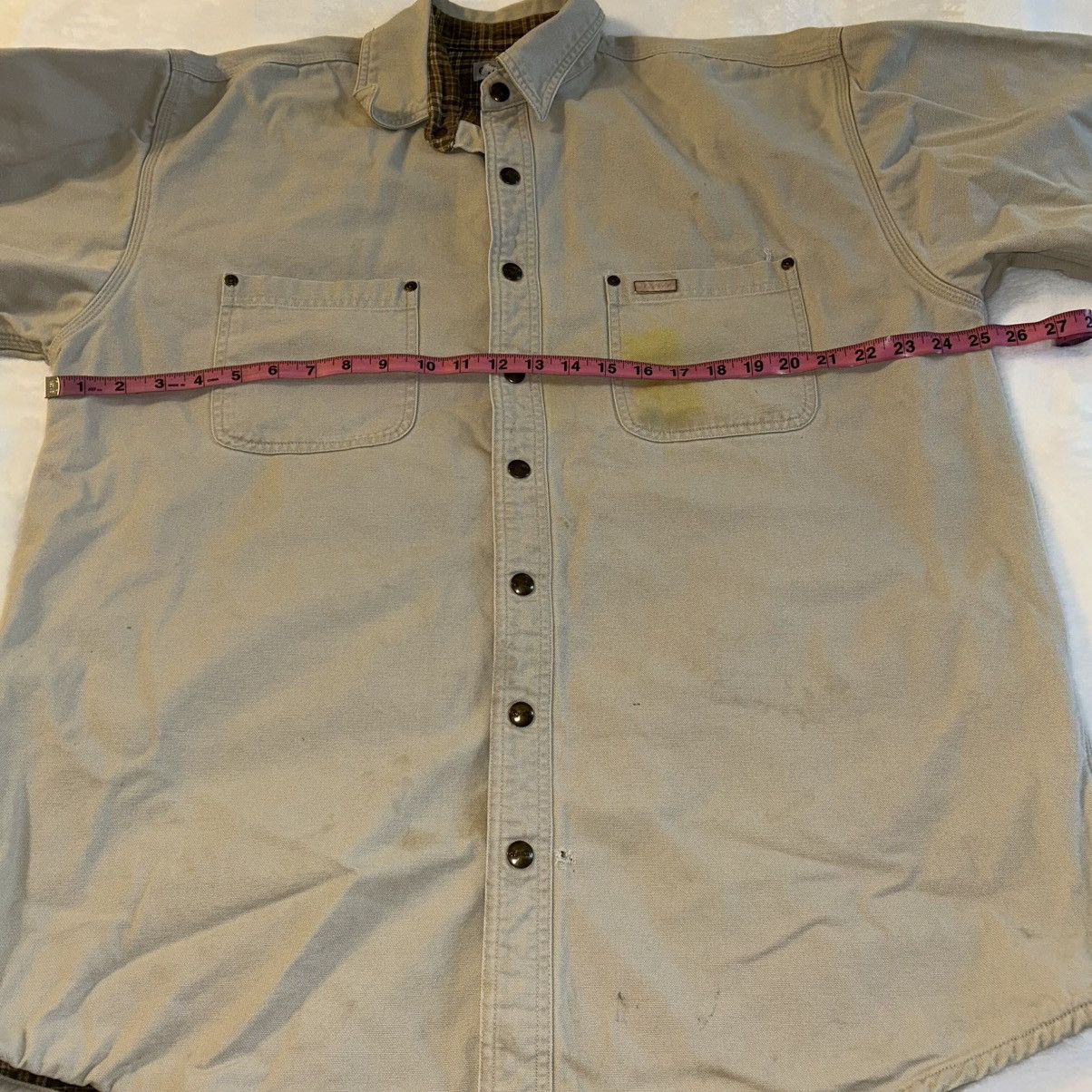 Carhartt Carhartt vintage tan canvas shacket flannel lined L Tall Size US L / EU 52-54 / 3 - 7 Thumbnail