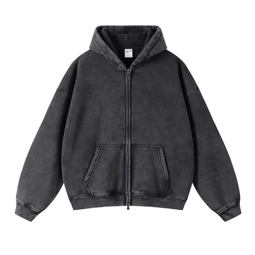Japanese Brand × Vintage Black Batik Fleece Zippered Hoodie Size US M / EU 48-50 / 2 - 1 Thumbnail