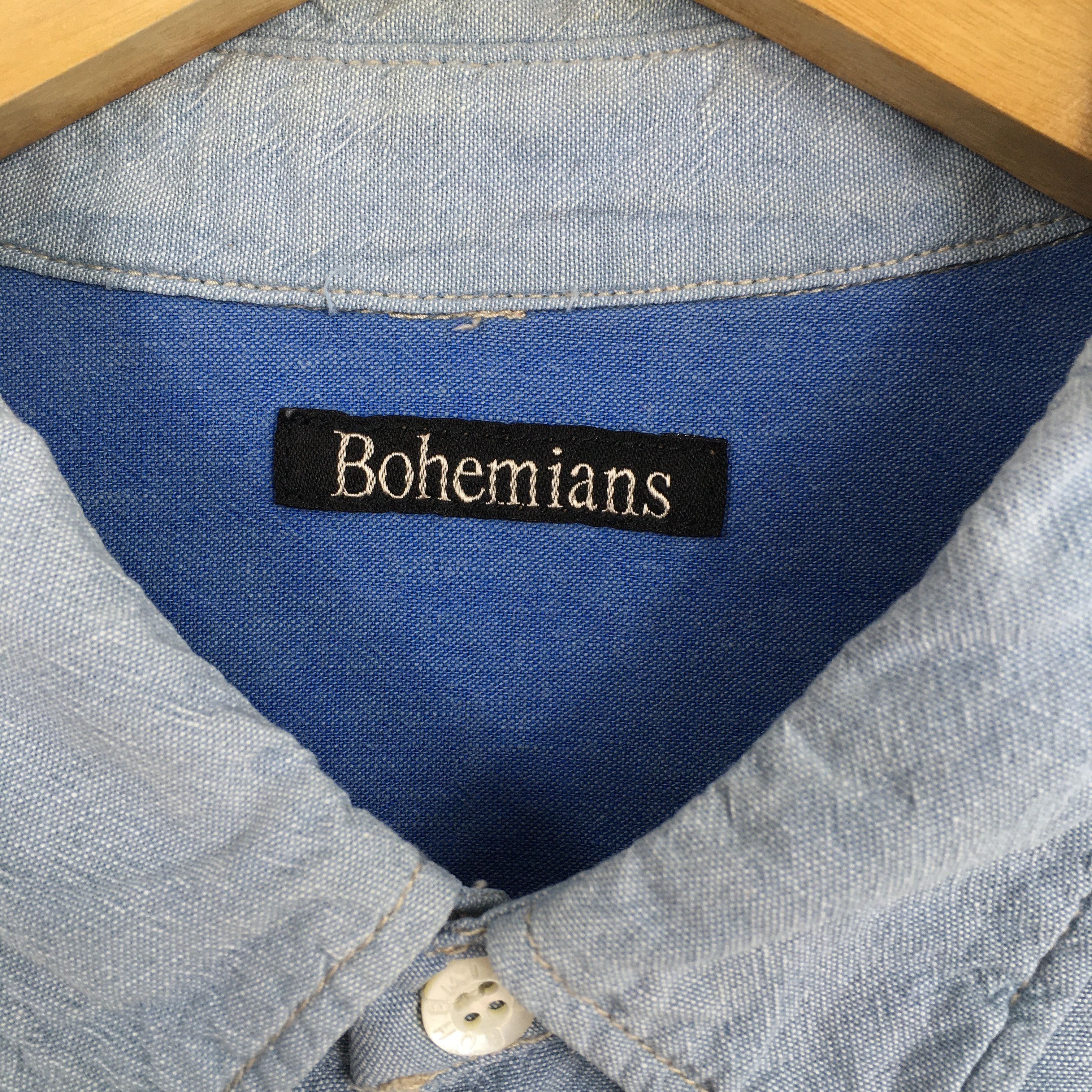 Japanese Brand Vintage 90's Bohemians Japan Blue Chambray Shirt M Size US M / EU 48-50 / 2 - 6 Thumbnail