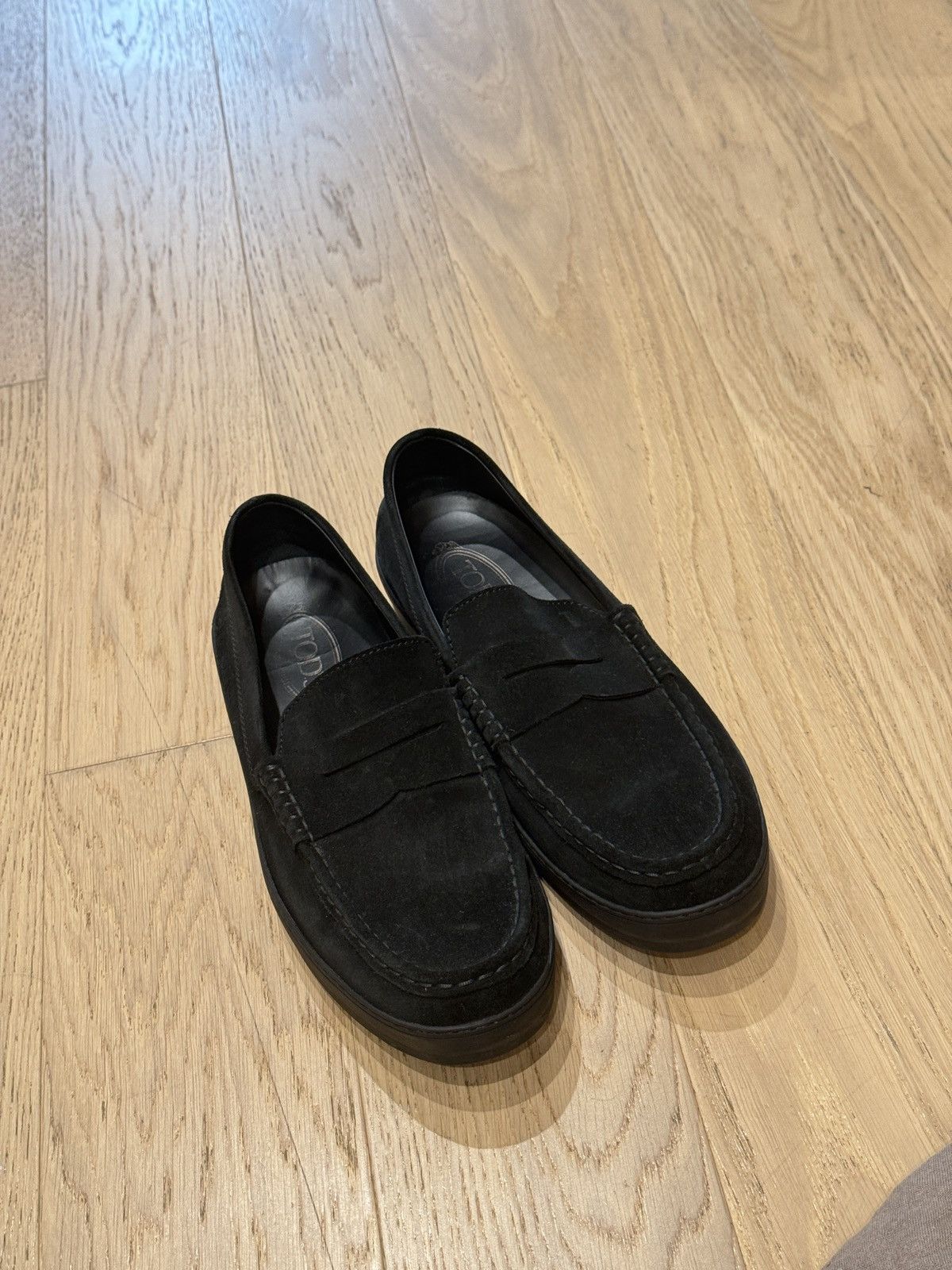 Tod's Tods Black Suede Driving Loafers (Like New) Size US 9.5 / EU 42-43 - 2 Thumbnail