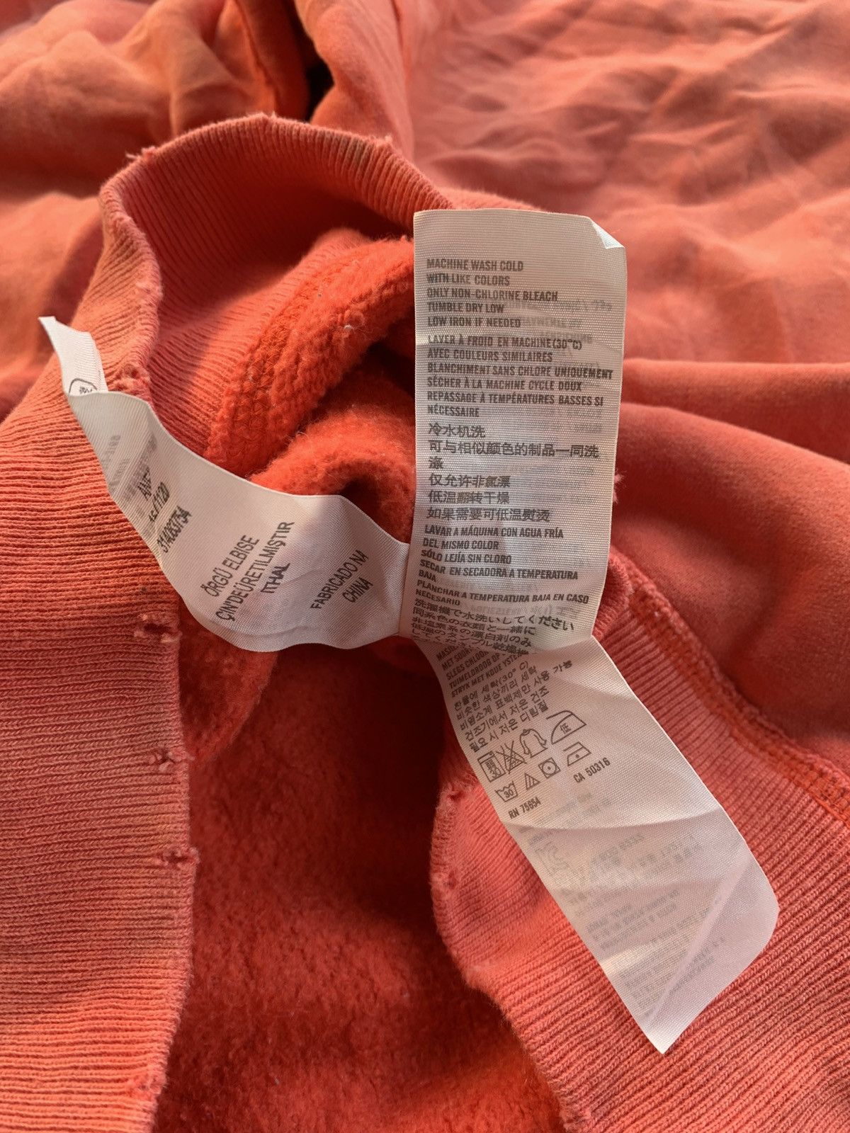 Abercrombie & Fitch Abercrombie 37 Distressed Vintage Orange Zip Jacket Hoodie Size US XL / EU 56 / 4 - 15 Thumbnail
