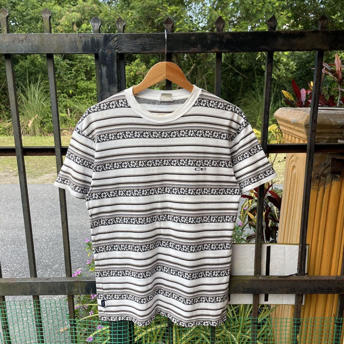 Ocean Pacific 🔥Vintage 90s Ocean Pacific Striped Motive Flower Surf Tee Size US M / EU 48-50 / 2 - 1 Thumbnail