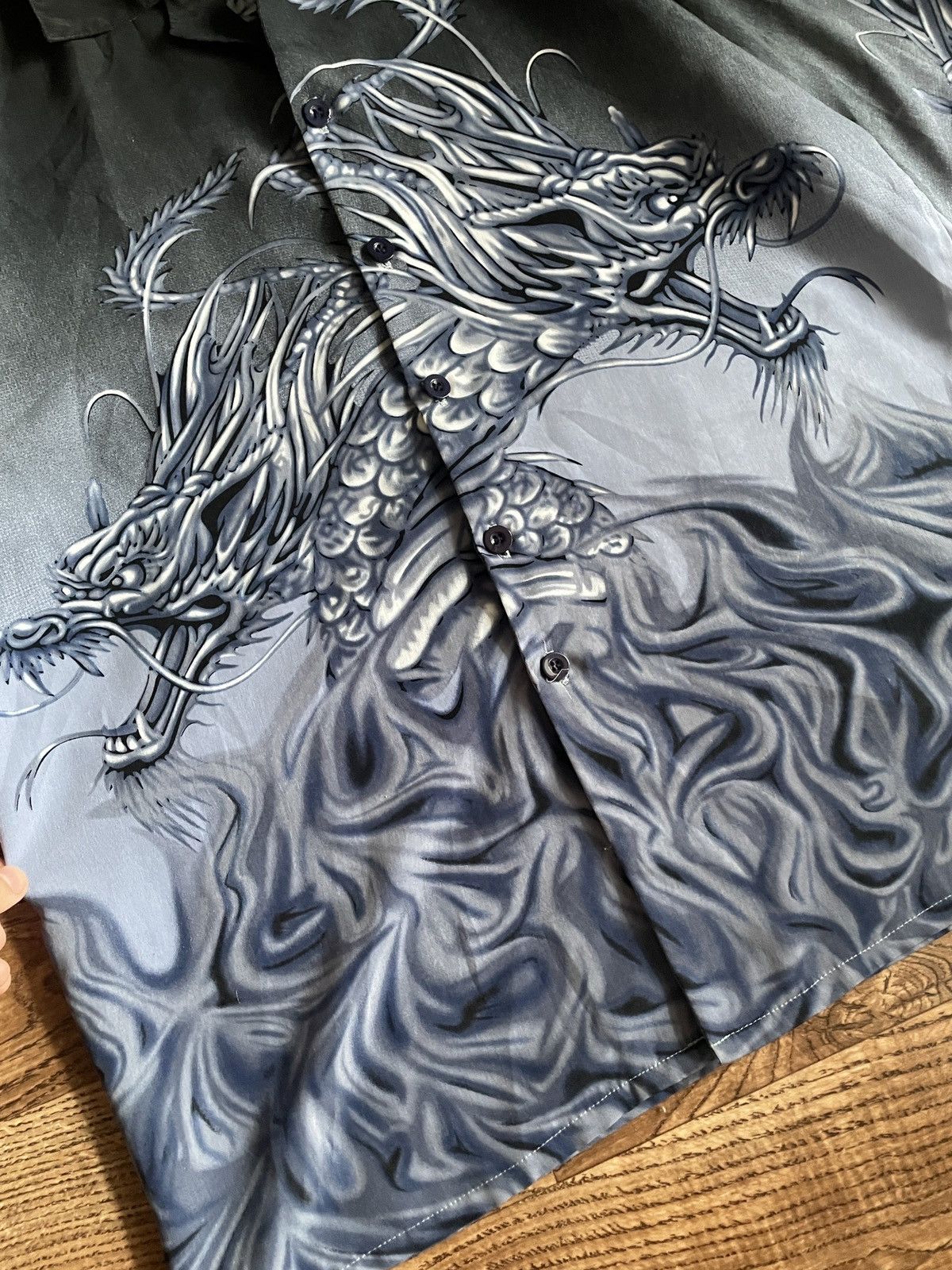 Japanese Brand × Vintage Vintage y2k 90s Dragon Shirt Button Up Japanese Brand Anime Size US XL / EU 56 / 4 - 3 Thumbnail