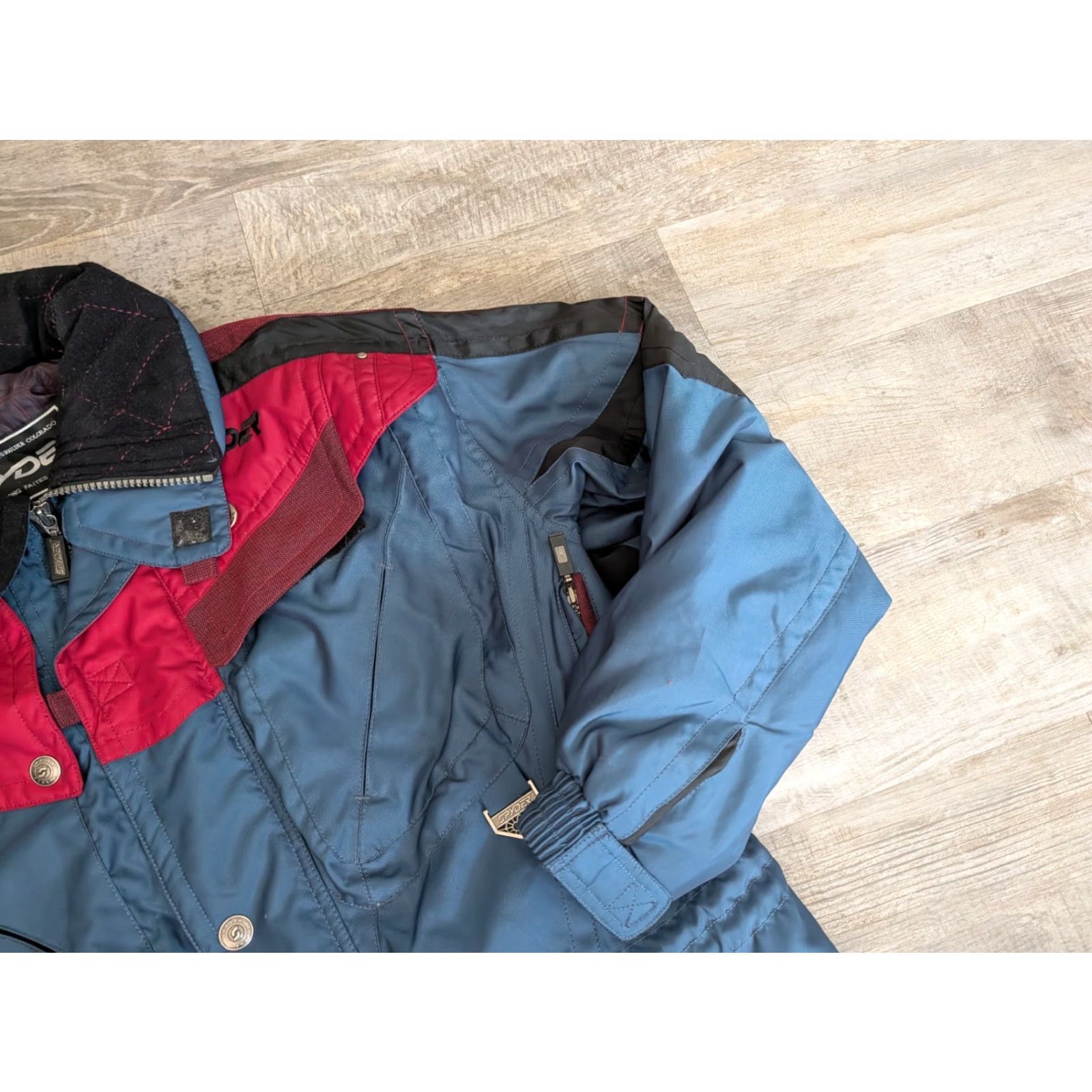 Spyder VINTAGE Spyder Thinsulate Waterproof Jacket Mens M Ski Coat Hooded Blue Red Design Logo Pockets 90s Retro Winter Zip Full Zip Size US M / EU 48-50 / 2 - 2 Thumbnail