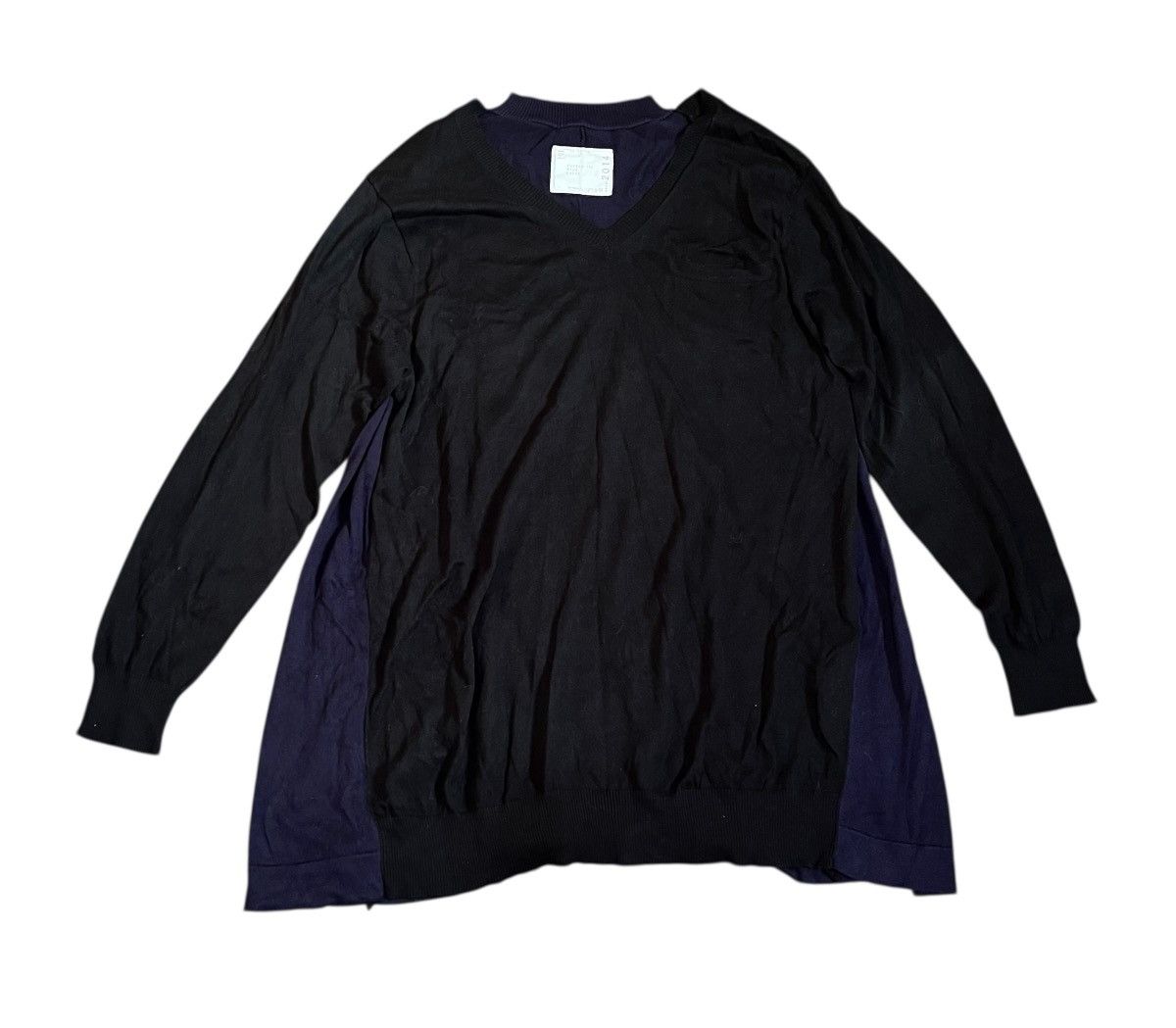 Vintage sacai hybrid two tone knitted sweater