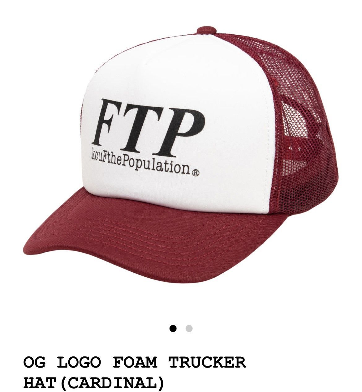 Fuck The Population FTP OG LOGO FOAM TRUCKER HAT CARDINAL RED Size ONE SIZE - 1 Thumbnail