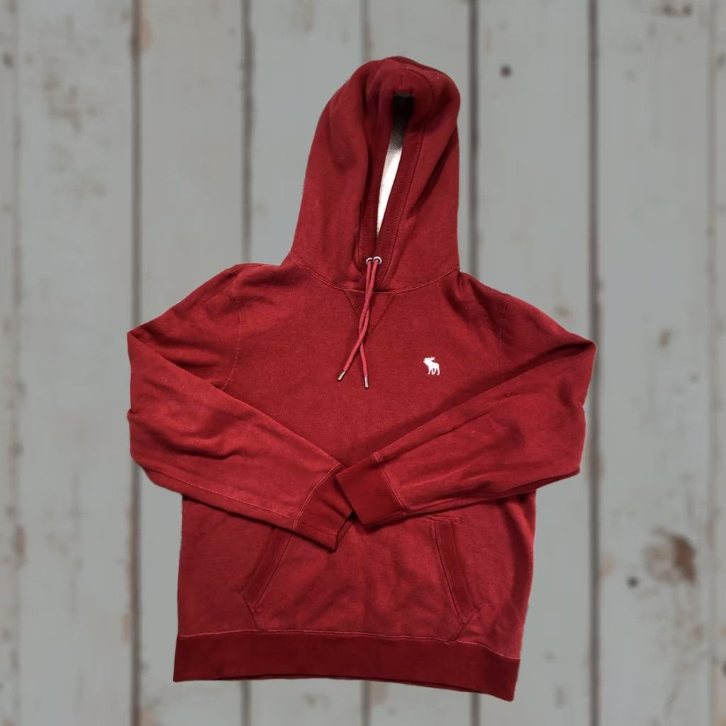 Abercrombie & Fitch Abercrombie & Fitch Hoodie Mens M Red Fleece Pullover Moose Logo Sweatshirt Sweatshirt Size US M / EU 48-50 / 2 - 1 Thumbnail
